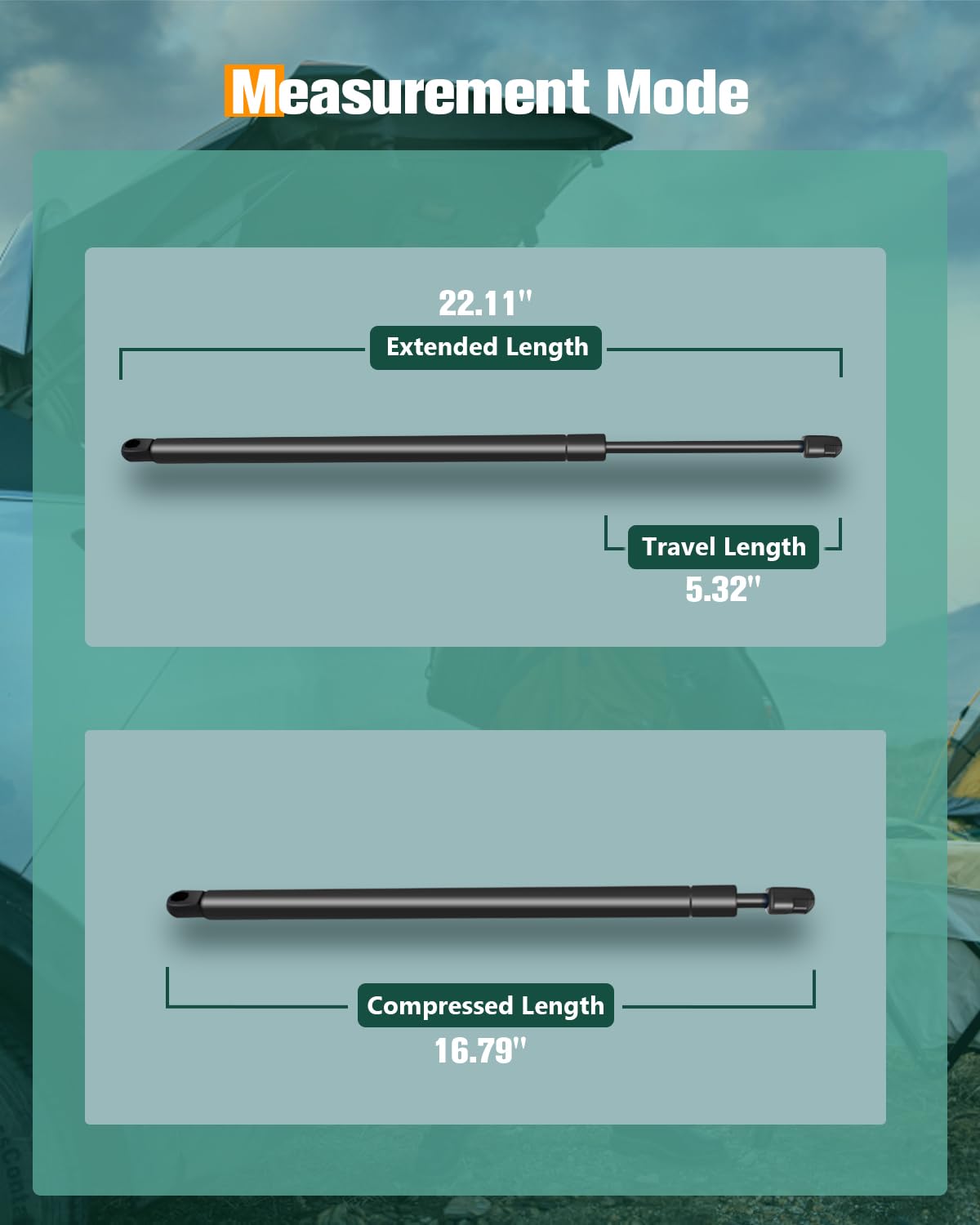 Scitoo 4964 22.11Inch Lift Supports Fit For Ford For Expedition 1997-2002,For Lincoln Navigator 1998-2002 Rear Left And Right Li