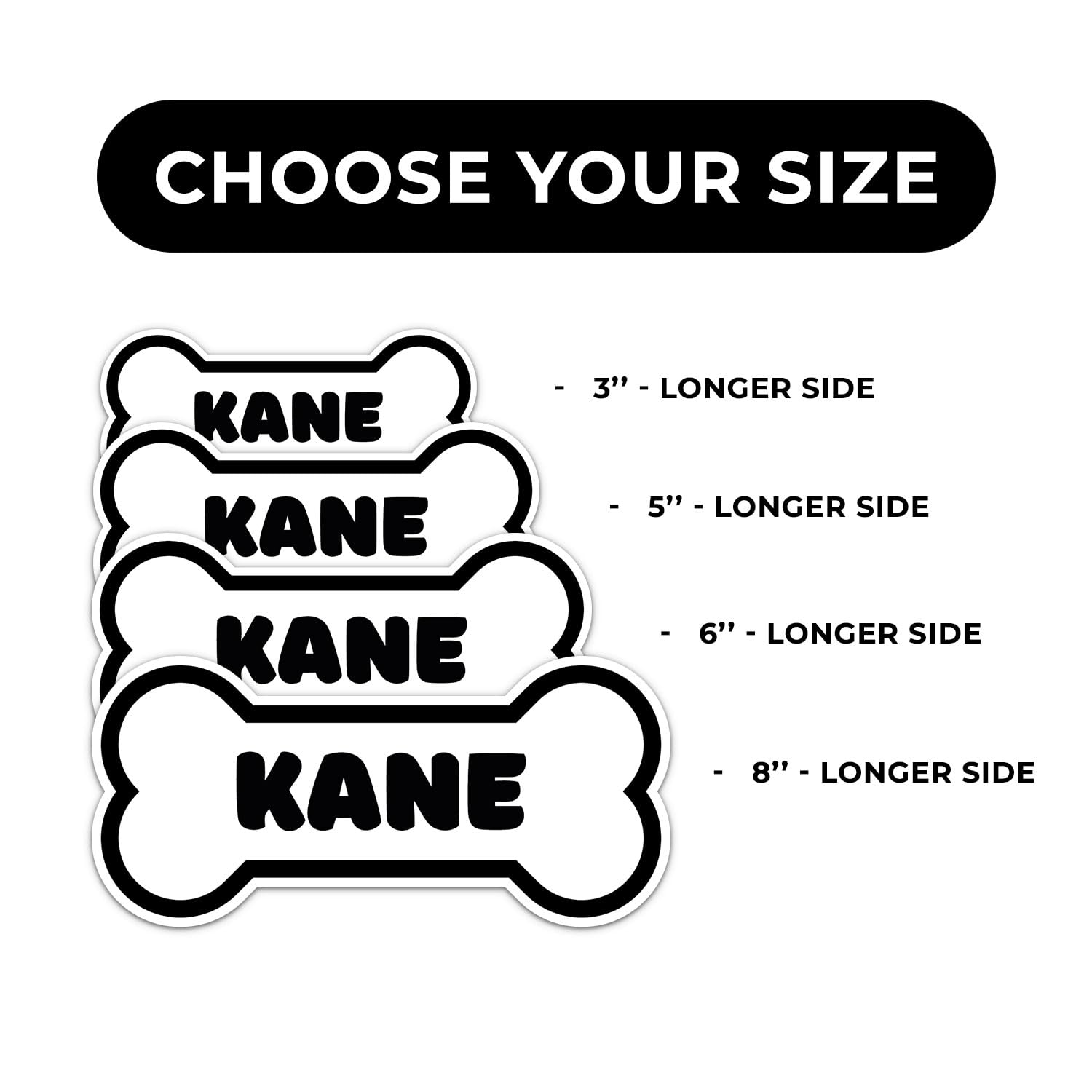 Kane Dog Name Sticker - Waterproof Vinyl Decal For Car Bumper, Laptop, Water Bottle, Wall, And Window, Size - 5'' Longer Side