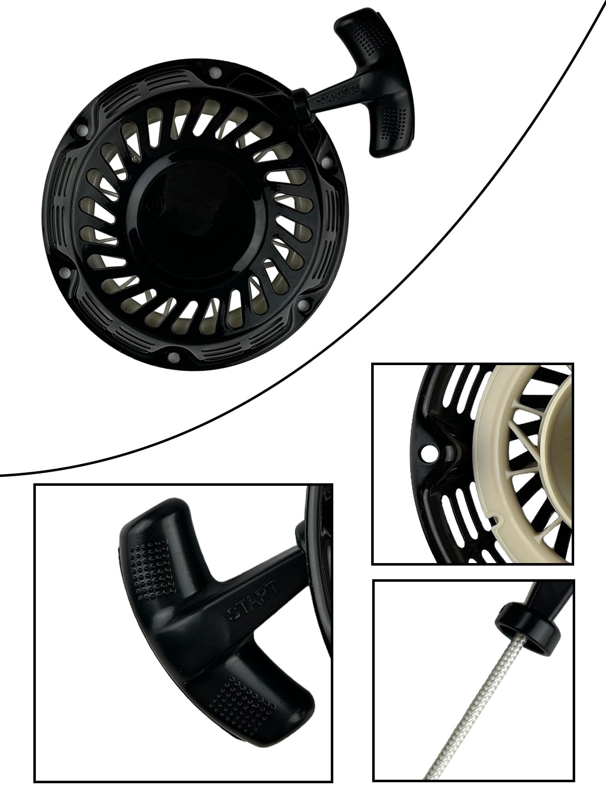 Yamakato Pull Start Assembly For Predator 212 Recoil Starter Aftermarket For Champion Generator Coleman Ct200U Ex Bt200X 196 224