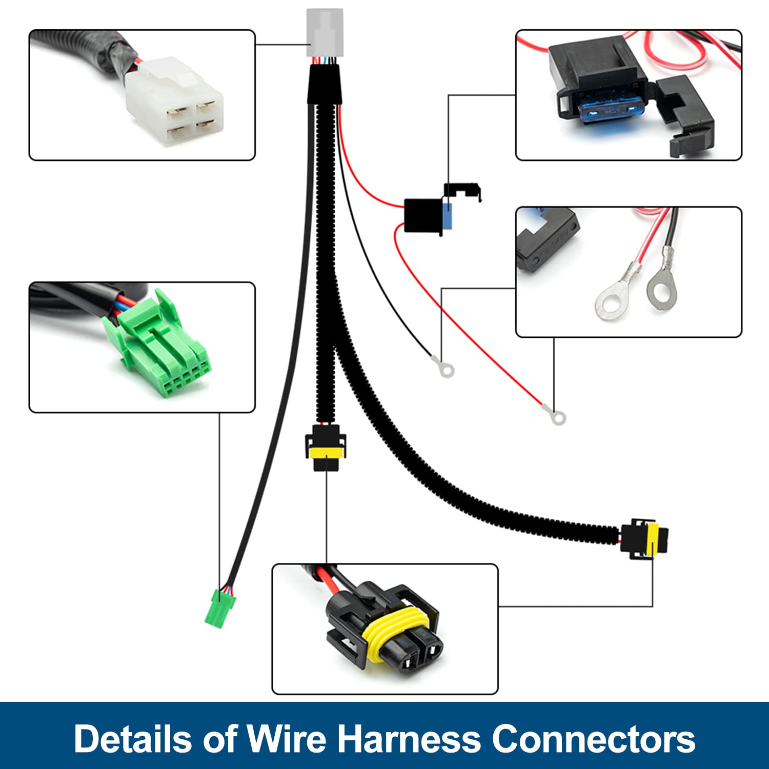 H11 H8 880 881 Fog Light Wiring Harness For Toyo'Ta 2005-2022 Tacoma W/Oem Factory Style On/Off Switch Kit & 40A Relay Fog Lamps