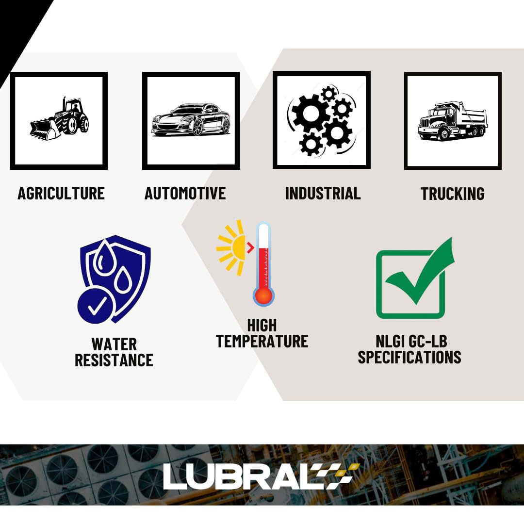 Lubral Lix Mos2 Ep 2 Grease | High-Performance Extreme Pressure Lubricant | Enhance Stickiness & Antiwear Capabilities | Unrivaled Anti-Wear, Rust, And Corrosion Protection | 14Oz.