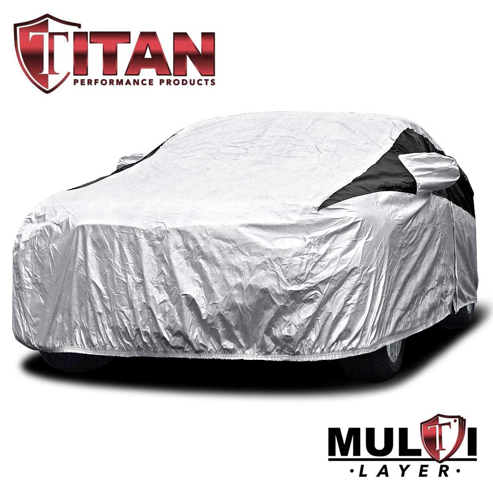 Titan Premium Multi-Layer Peva Car Cover For Hatchbacks 165-181''. Waterproof, Uv Protection, Anti-Scratch Protective Lining, Dr