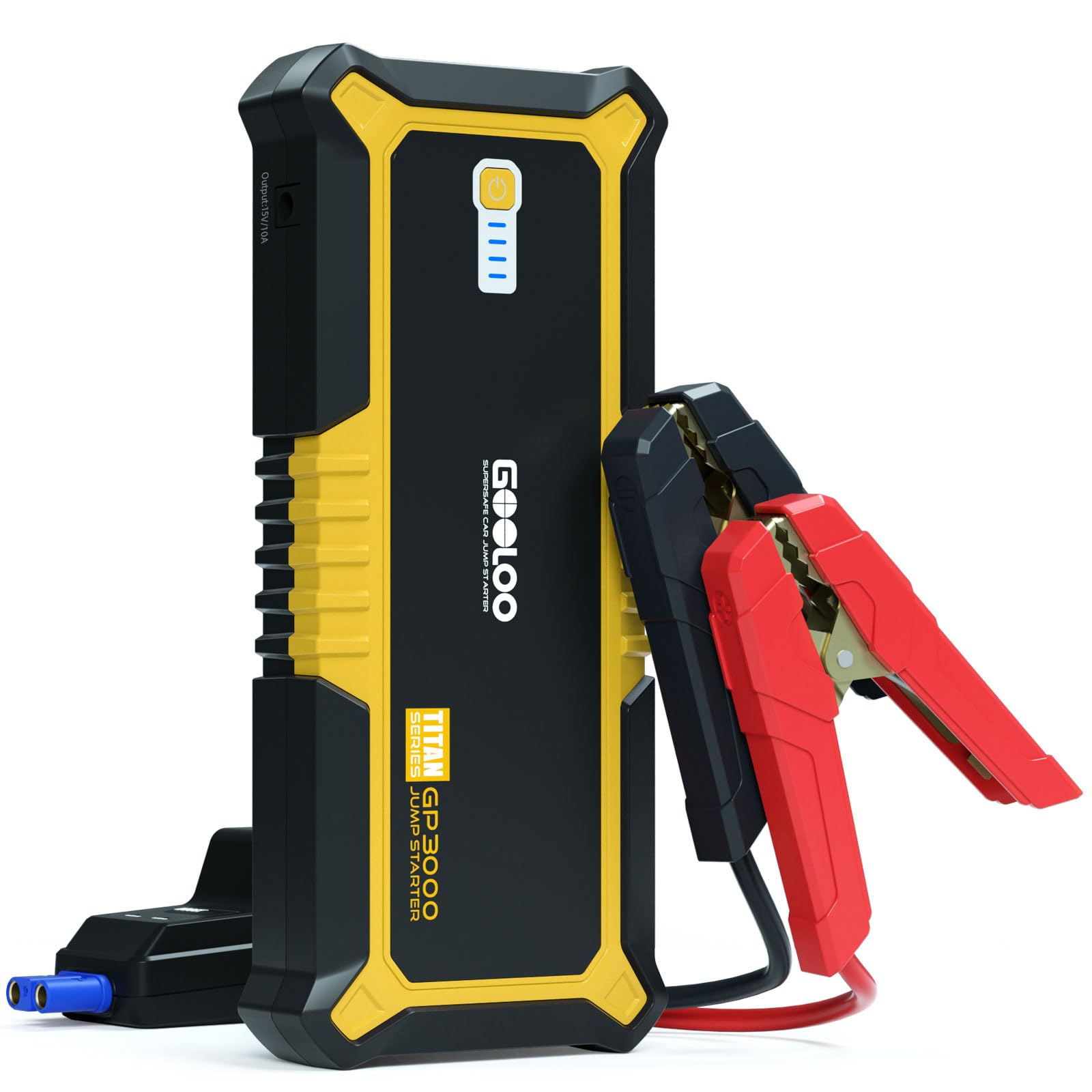 Gooloo Gp3000 Jump Starter, 3000A Portable Car Jump Starter For Up To 10.0L Gas Engines & 8.0L Diesel, 12V Supersafe Lithium Jum