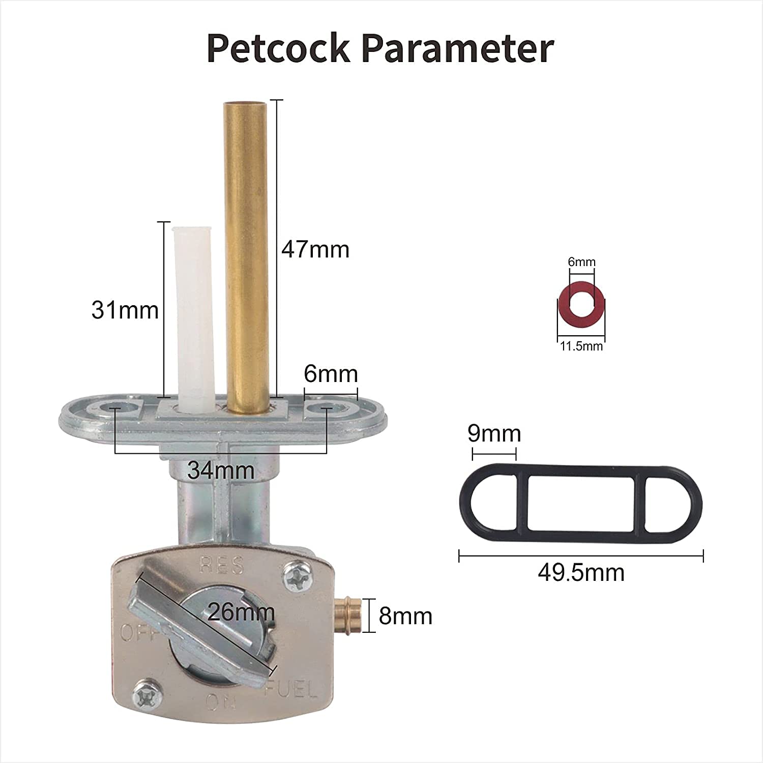 Fuel Valve Shut Off Petcock Tank Switch Fits For Yamaha Ttr 90 125 225 230 250 Bear Tracker 250 Big Bear 250 350 400 Warrior 350
