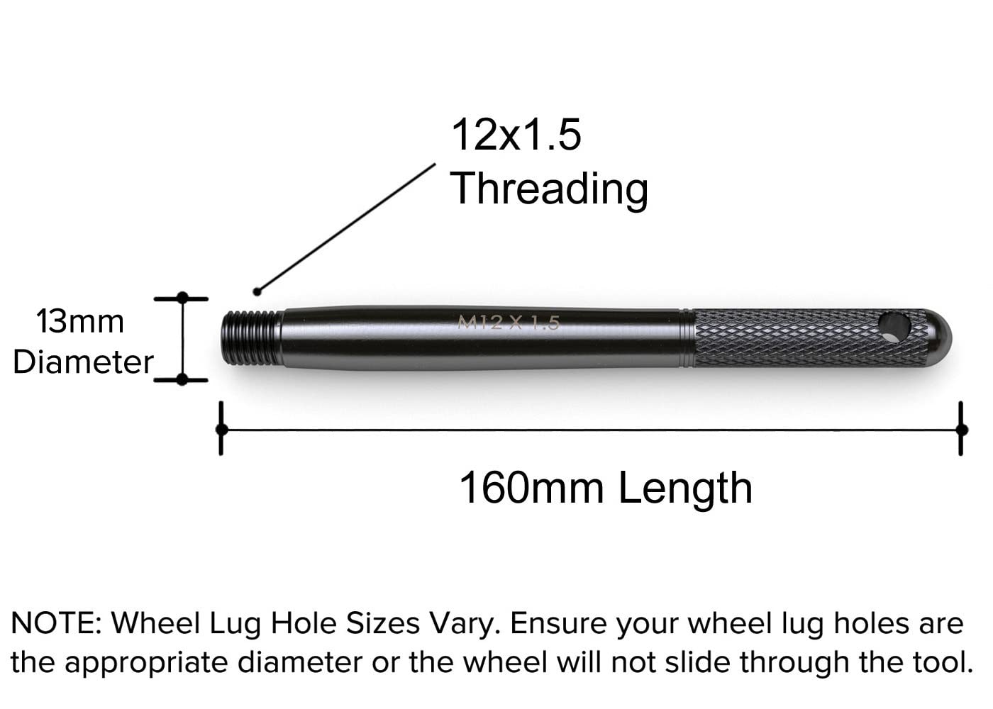 Black Wheel Hanger Alignment Pin Guide Tool - Metric 12X1.5 Threads - Wheel Lug Bolt Automotive Mechanic Tool Compatible With Bmw Mercedes Volkswagen, Wheel Mounting Guide Bolt M12X1.5 1Pc