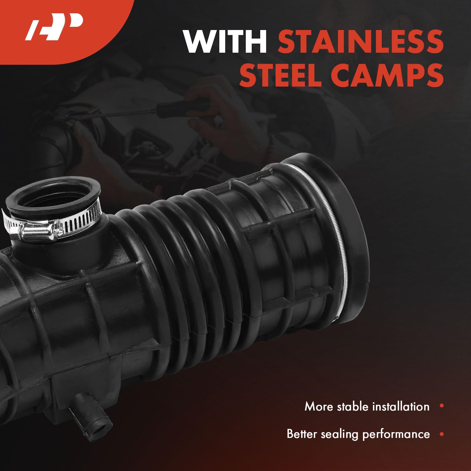 A-Premium Engine Air Intake Hose Tube W/Clamps [fits DOHC, 4Cyl 2.0L] Compatible with Honda CR-V, [EX, LX, Sport Utility 4-Door, SE ], Replace# 17228-PHK-000,17228PHK000