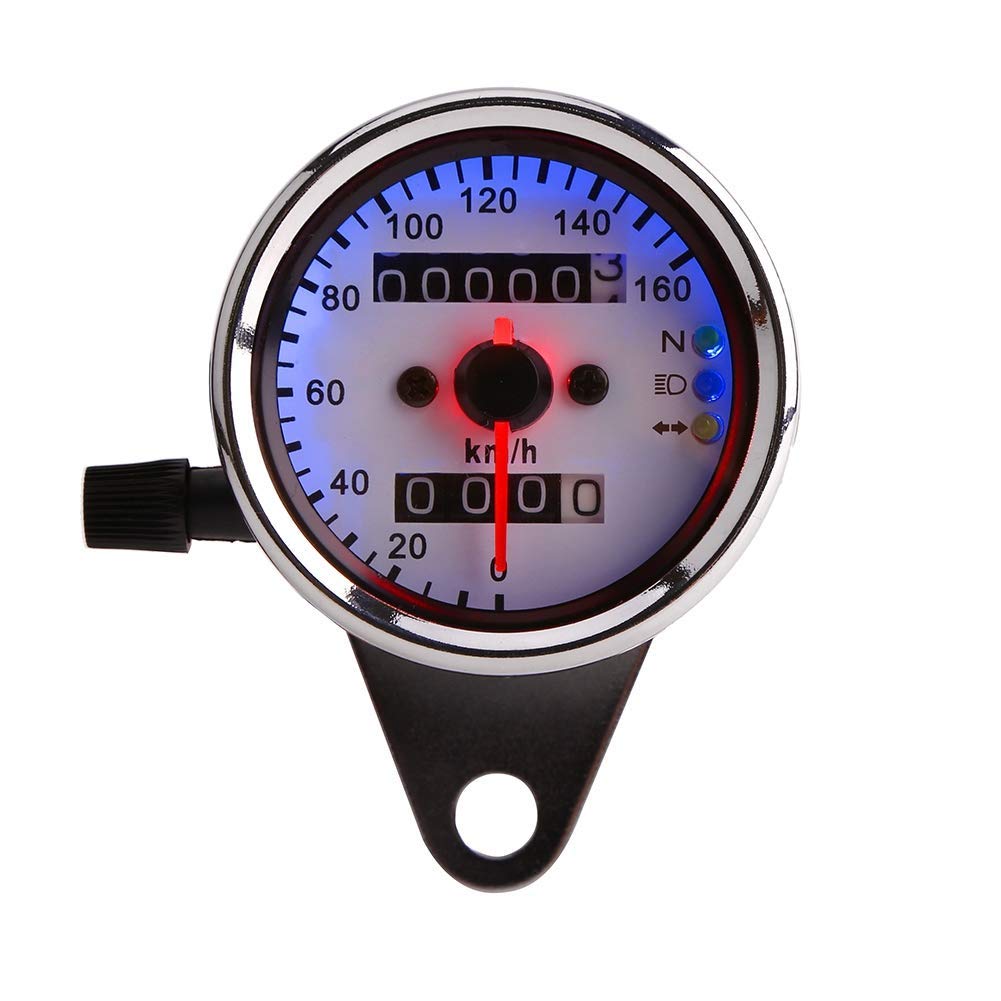 Motorcycle Odometer Speedometer Gauge Signal Dual Digital Display Km/H Universal 1Pc(Black)