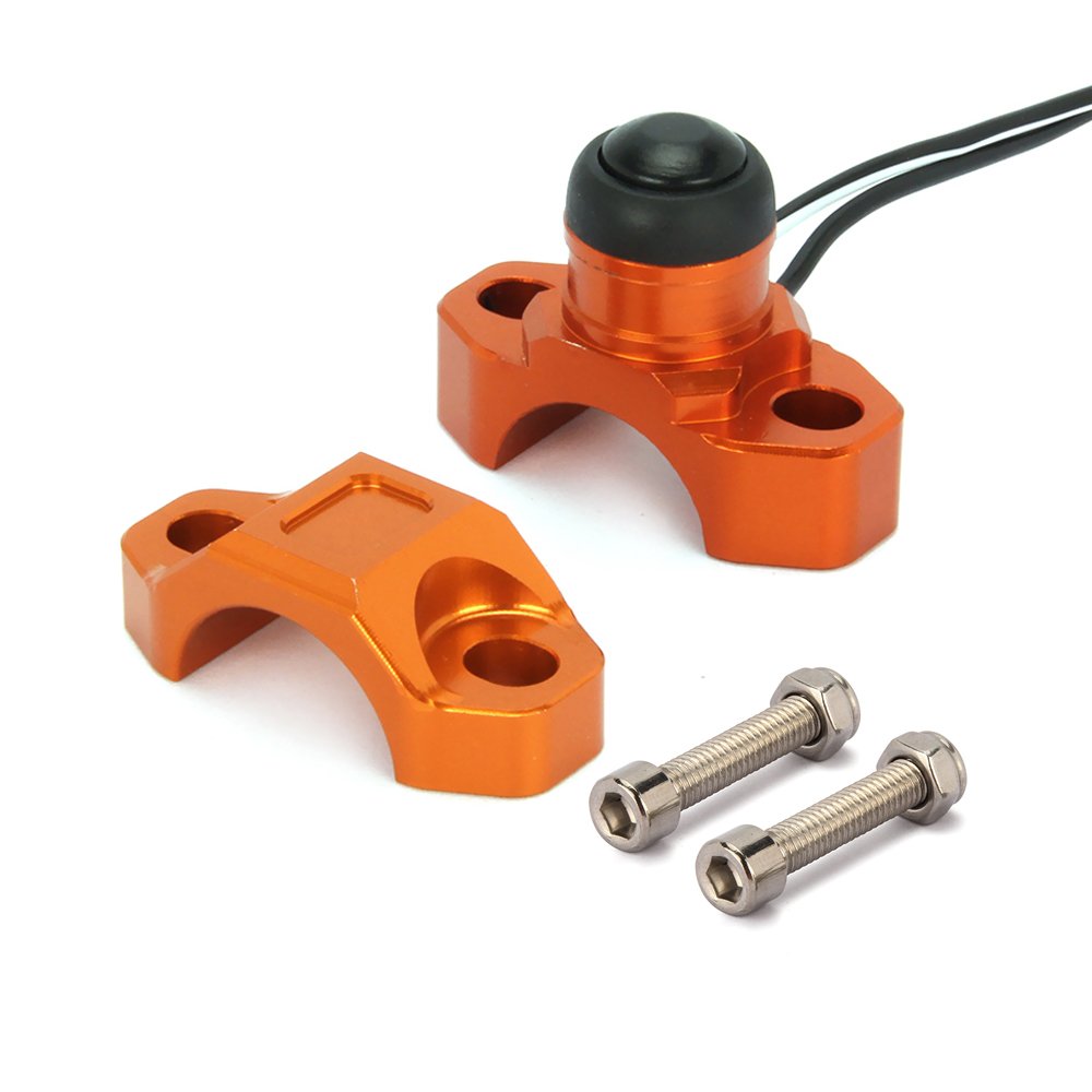 Jfg Racing Cnc Universal Motorcycle Engine Stop Start Kill Switch Button With Mounting Backplate For Sx Exc Xcf Lc4 Smr Smc Super - Orange