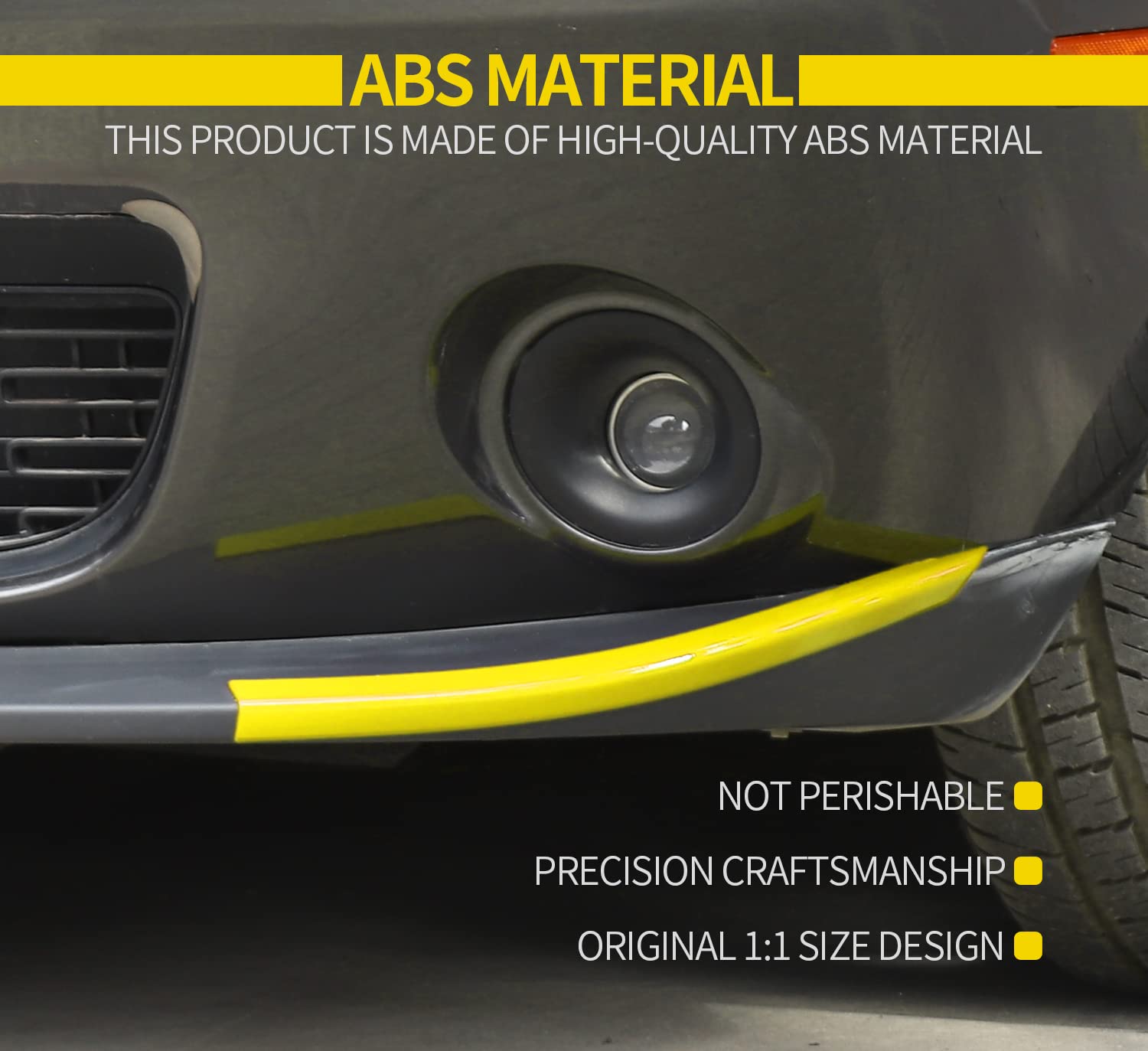 Voodonala For Dodge Challenger 2015-2023 Front Bumper Lip Splitter Protector Cover Compatible For Dodge Challenger 2015-2023(Yel