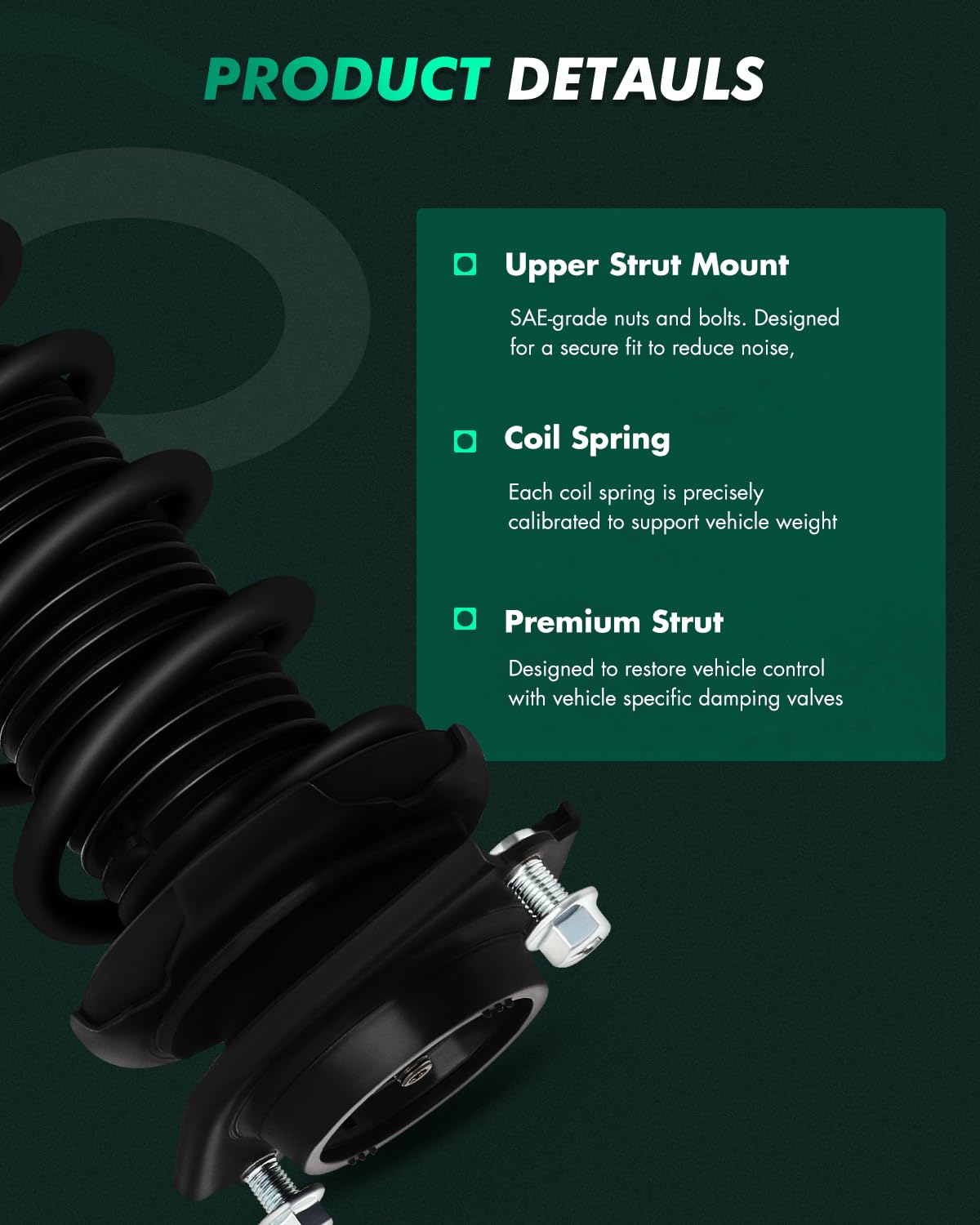 Scitoo - Rear Complete Strut & Coil Spring Assembly Fits 2009 2010 2011 2012 2013 For Subaru Forester With 172695 - Set Of 2