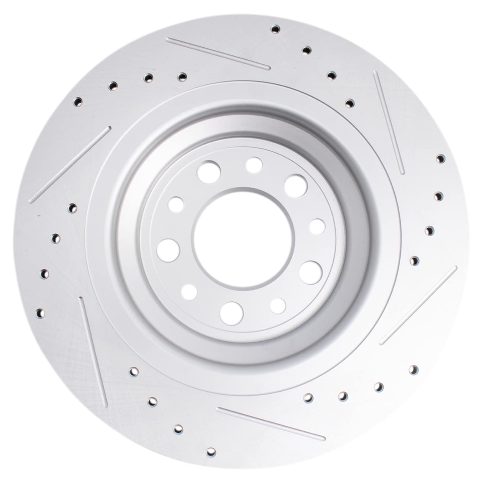 Trq Rear Performance Brake Rotors Set Premium G-Coated Cross Drilled & Slotted Compatible With 2014-2023 Jeep Cherokee