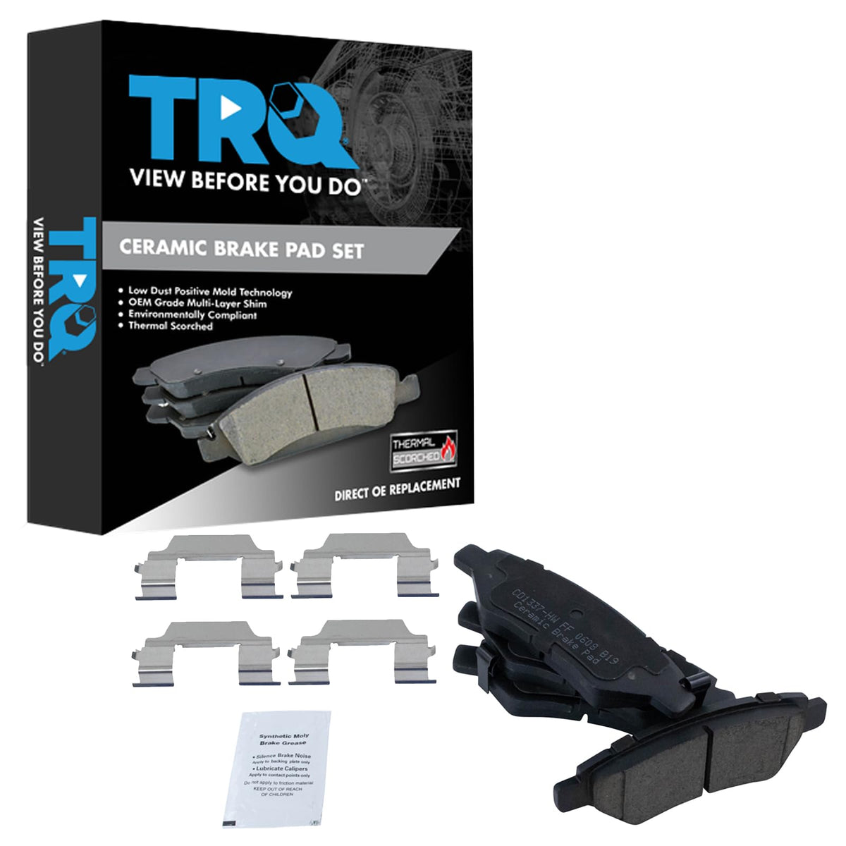 TRQ Rear Brake Pads Ceramic Compatible with 2008-2014 Cadillac CTS 2010-2016 SRX 2010-2015 Chevrolet Camaro