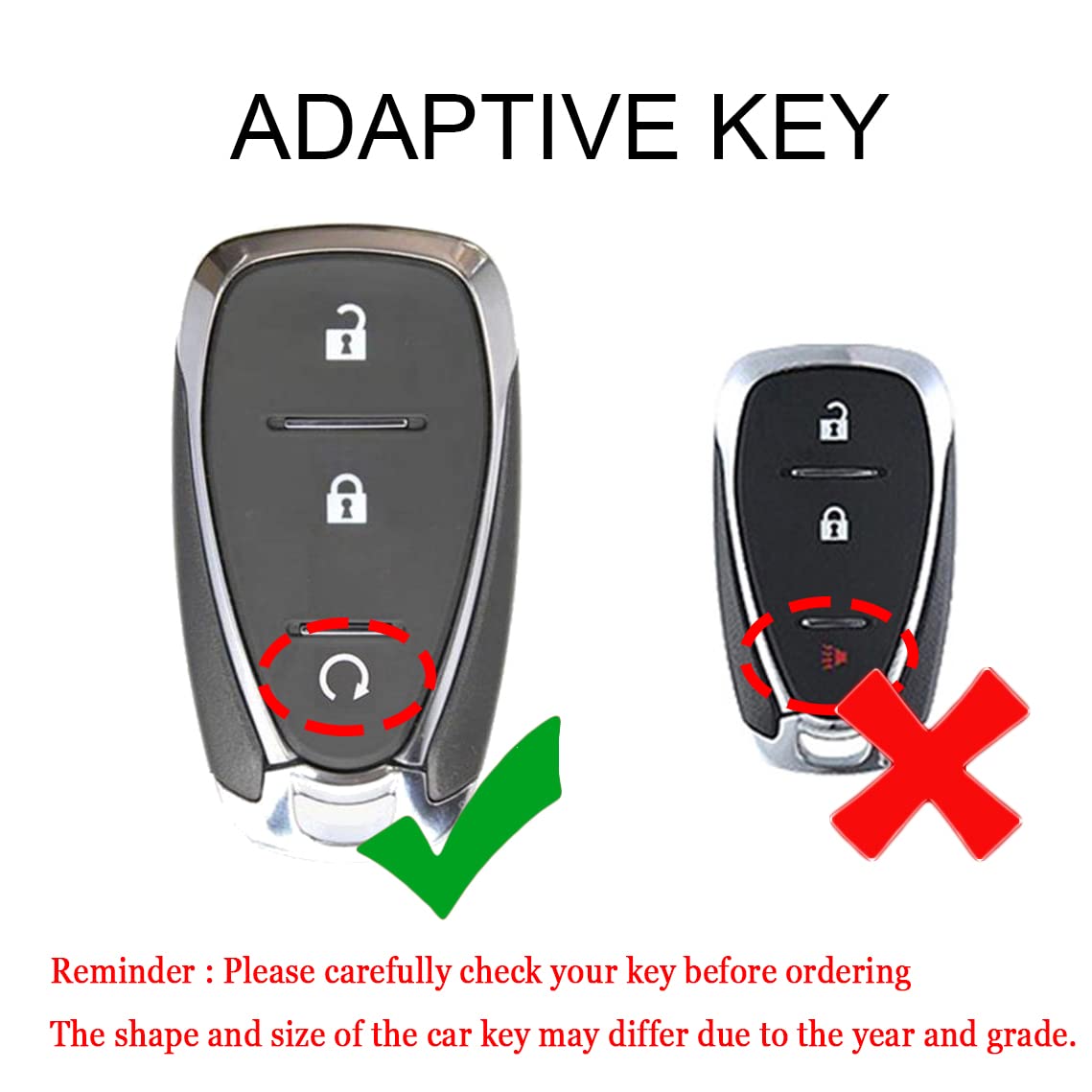 Hibeyo Tpu Smart 3 Button Key Fob Case For Chevrolet Equinox Cruze Trax Malibu Verano Traverse 2016-2018 Onix Cruze Sonic Camaro Volt Bolt Accessories With Keychain-Black