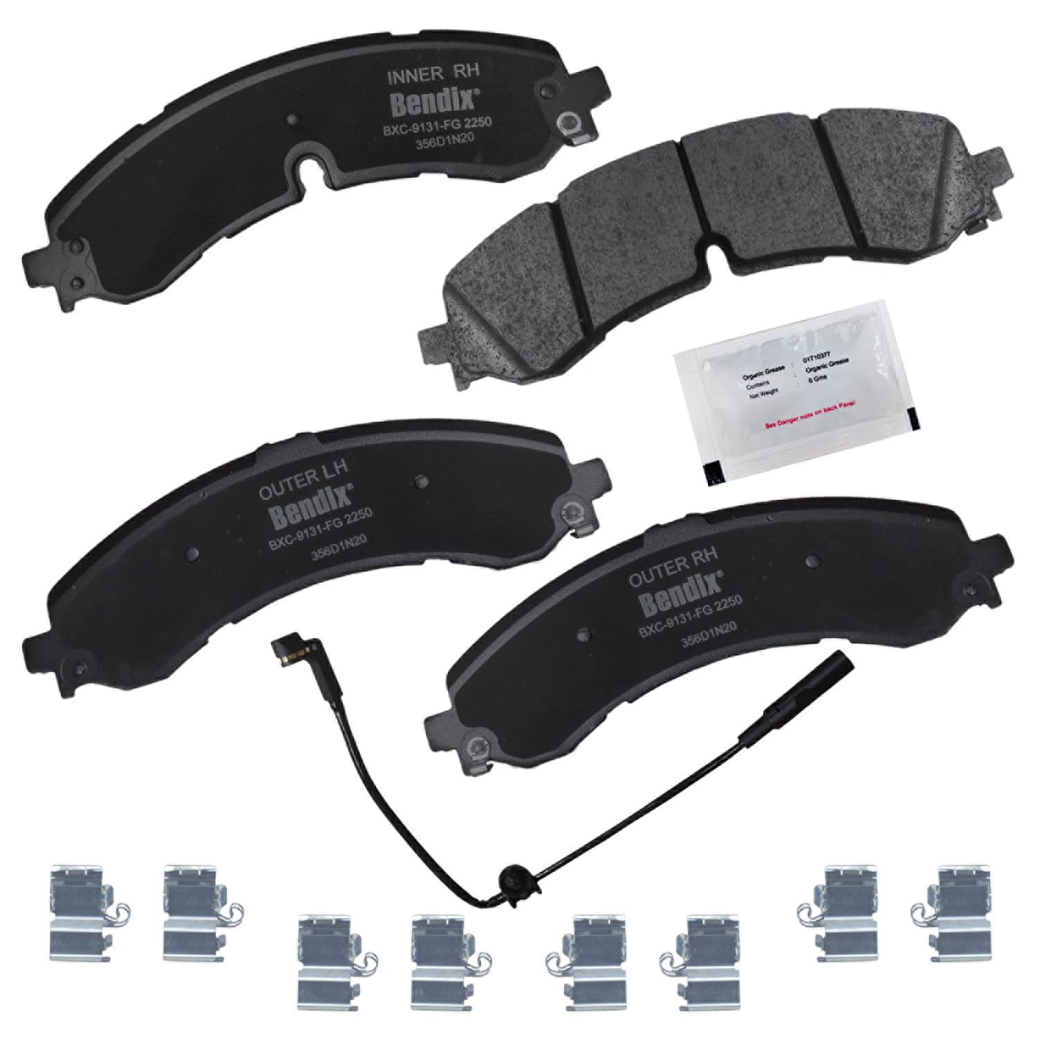 Bendix Priority1 Cfc2250 Ceramic Brake Pads For Chevy Silverado 2500 Hd 2024-2020,3500 Hd 2024-2020,4500 Hd 2021,4500 Hd 2023,Gm