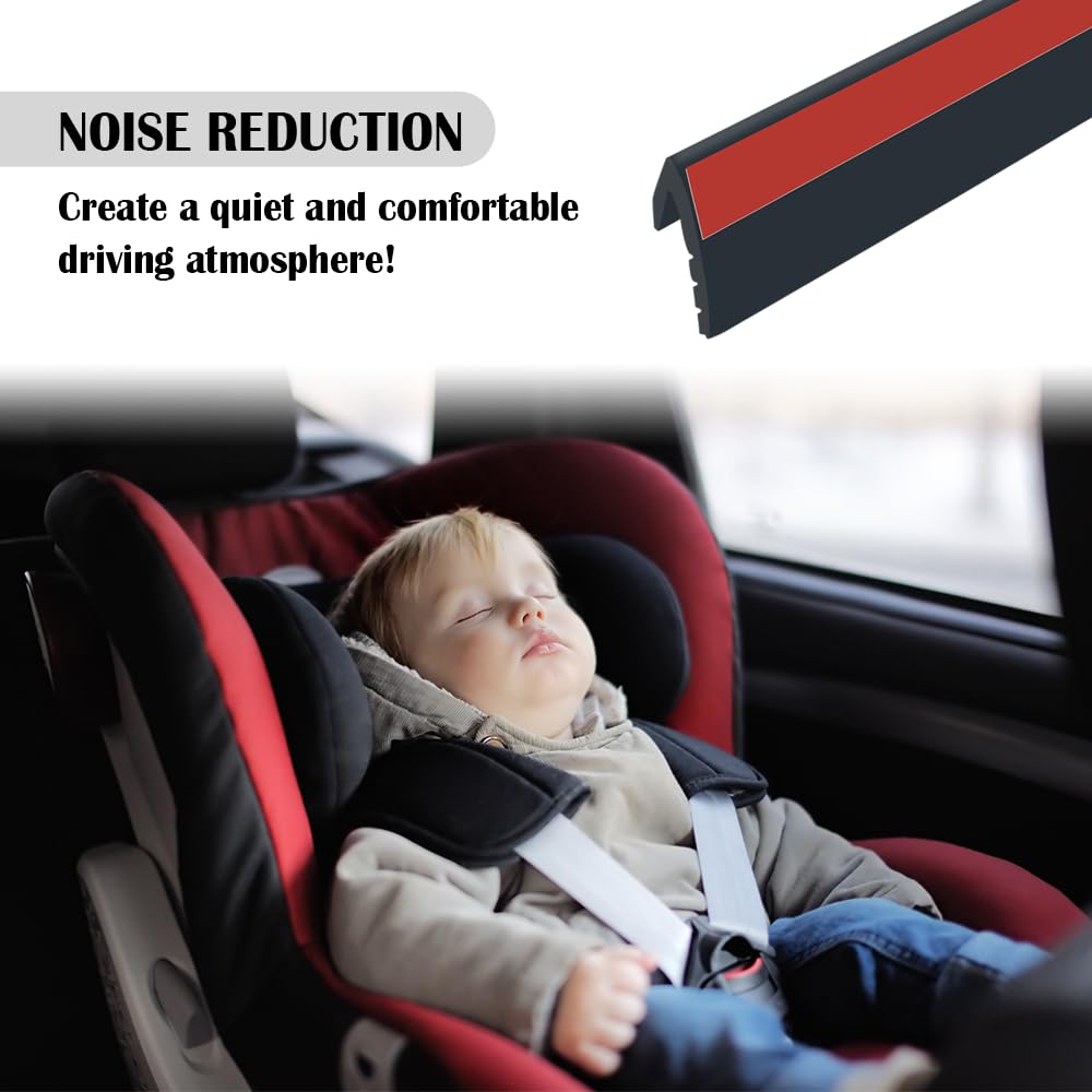 13Ft Car Door Rubber Seal Strip,Silent & Dustproof Rubber Car Window Seal Strip,Universal V-Shaped Self Adhesive Automotive Wind