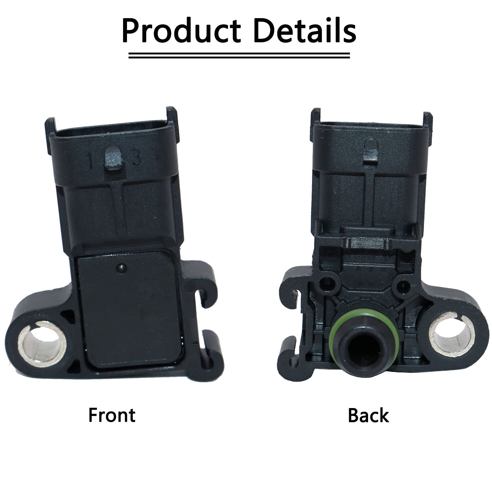 KEJSTED MAP Sensor 55573248 for Chevy Aveo, Camaro, Impala, Silverado, GMC Canyon, Buick Enclave, Cadillac CTS - Black