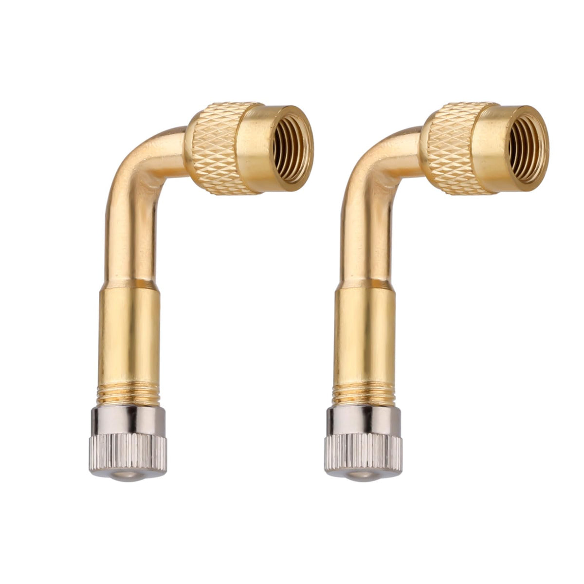 Gosknor 2pcs Tire Valve Extension, 90 Degree Tyre Valve Extension Adaptor Brass WBCARB0DP4R22KR