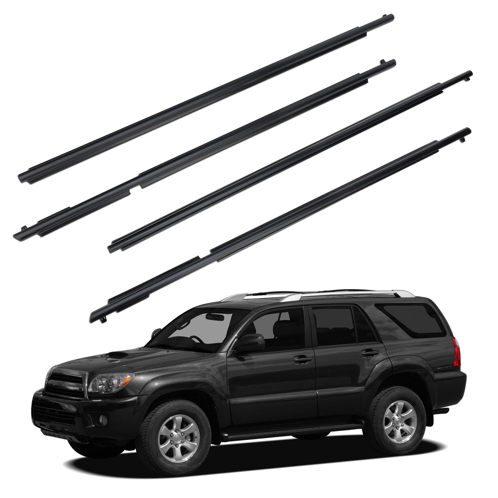 Fomiuzy Outer Window Molding Sweep Felt Trim Seal Weather Stripping Kit Compatible With Toyota 4Runner 2003-2009 Replaces 68161-