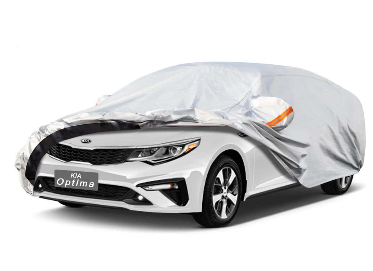 Gunhyi 6 Layers Car Cover Custom Fit Kia Optima (2000-2025) Waterproof All Weather, Heavy Duty Outdoor Snow Sun Rain Uv Protecti
