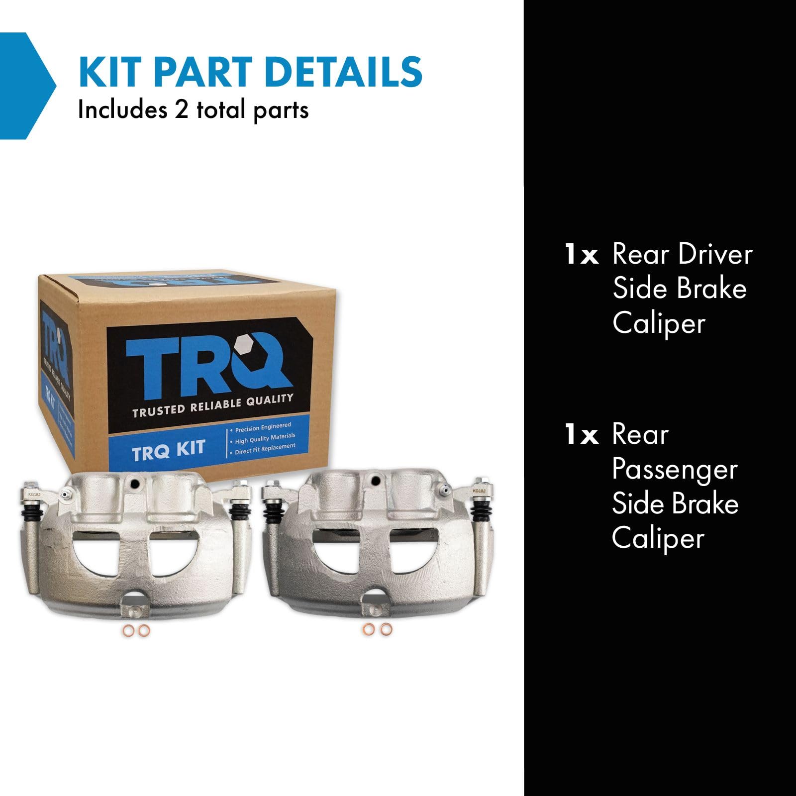 Trq Rear Brake Caliper Set Compatible With 2009-2010 Dodge Ram 3500 2011-2018 Ram 3500