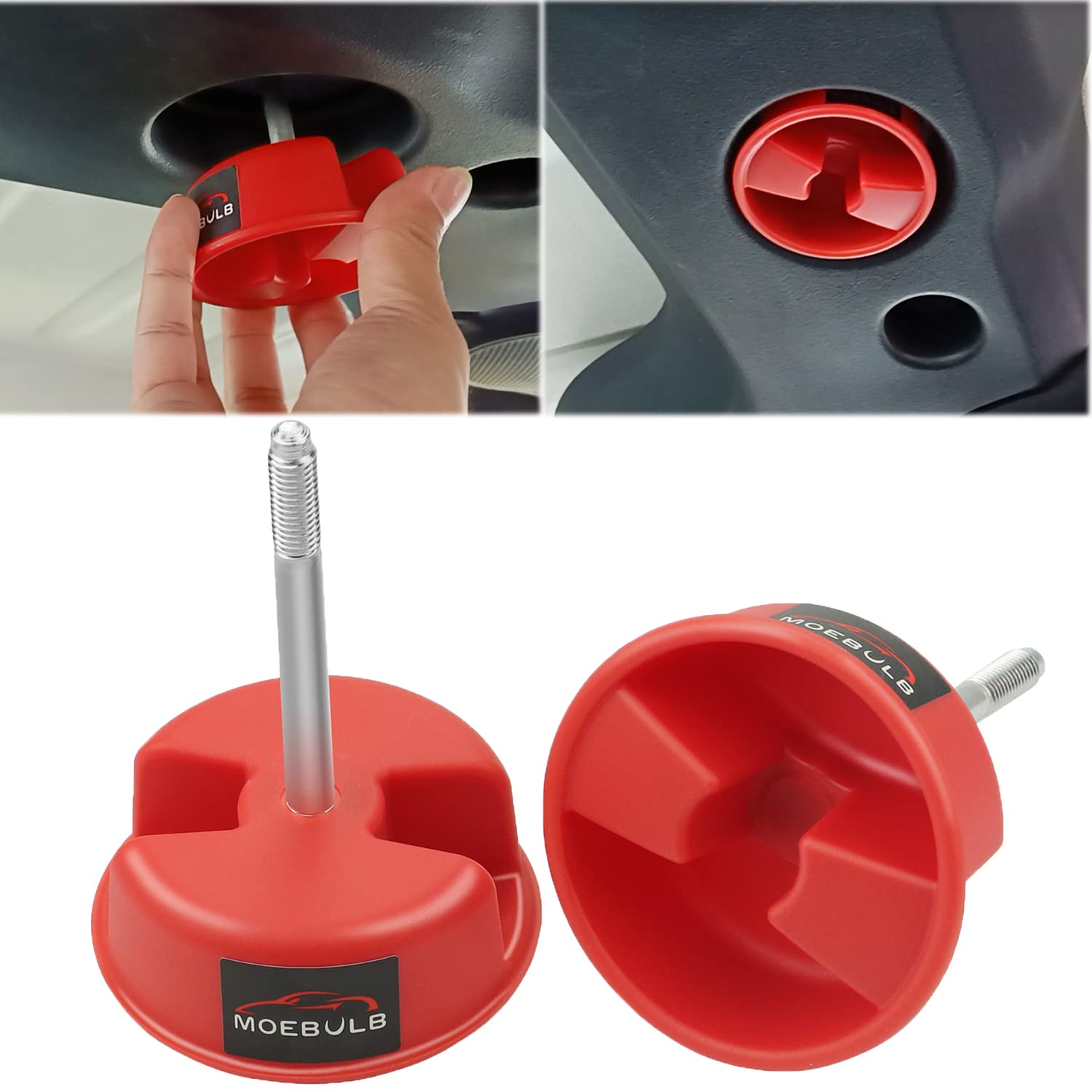 Moebulb Hardtop Top Hard Panel Mounting Screw Knob 2Pcs Compatible With Jeep Wrangler Jk 2Dr And Unlimited 4Dr 2007-2019(Red)