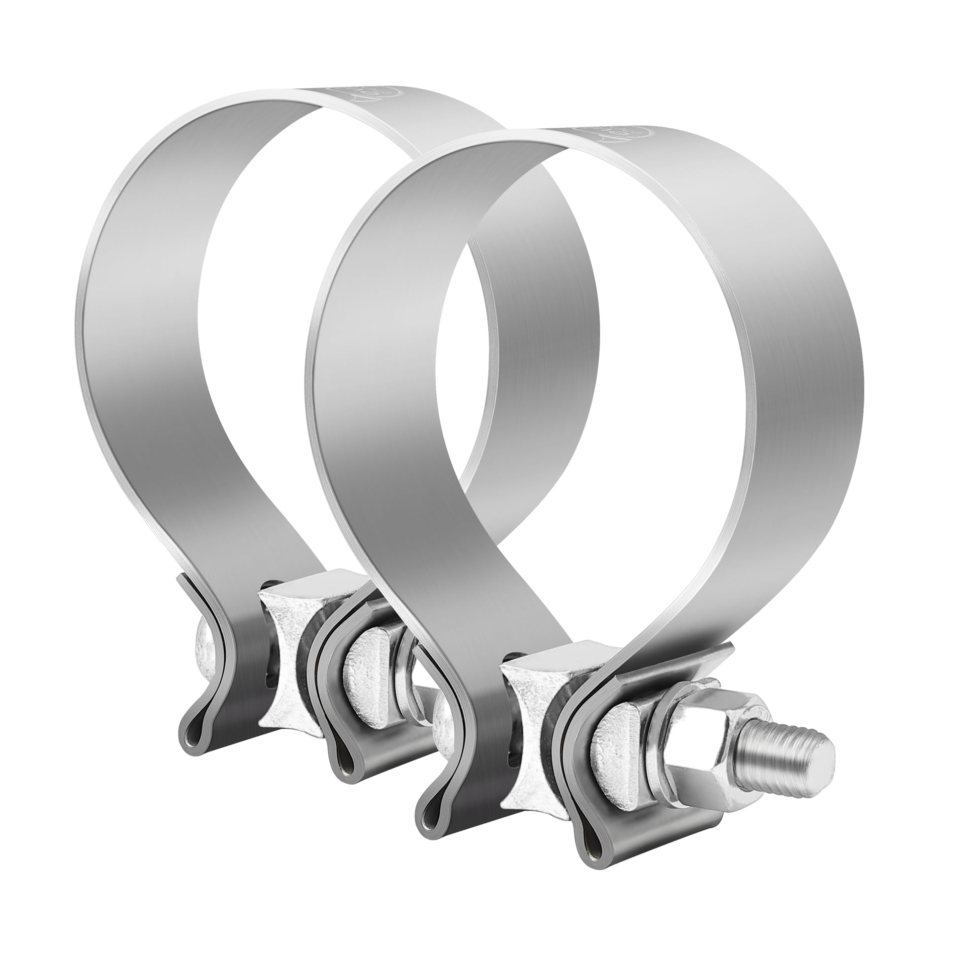 Evil Energy 3.5 Inch Exhaust Clamp,3 1/2 '' Narrow Band Muffler Clamp Stainless Steel For Pipes,Mufflers,Catalytic Converters 2P