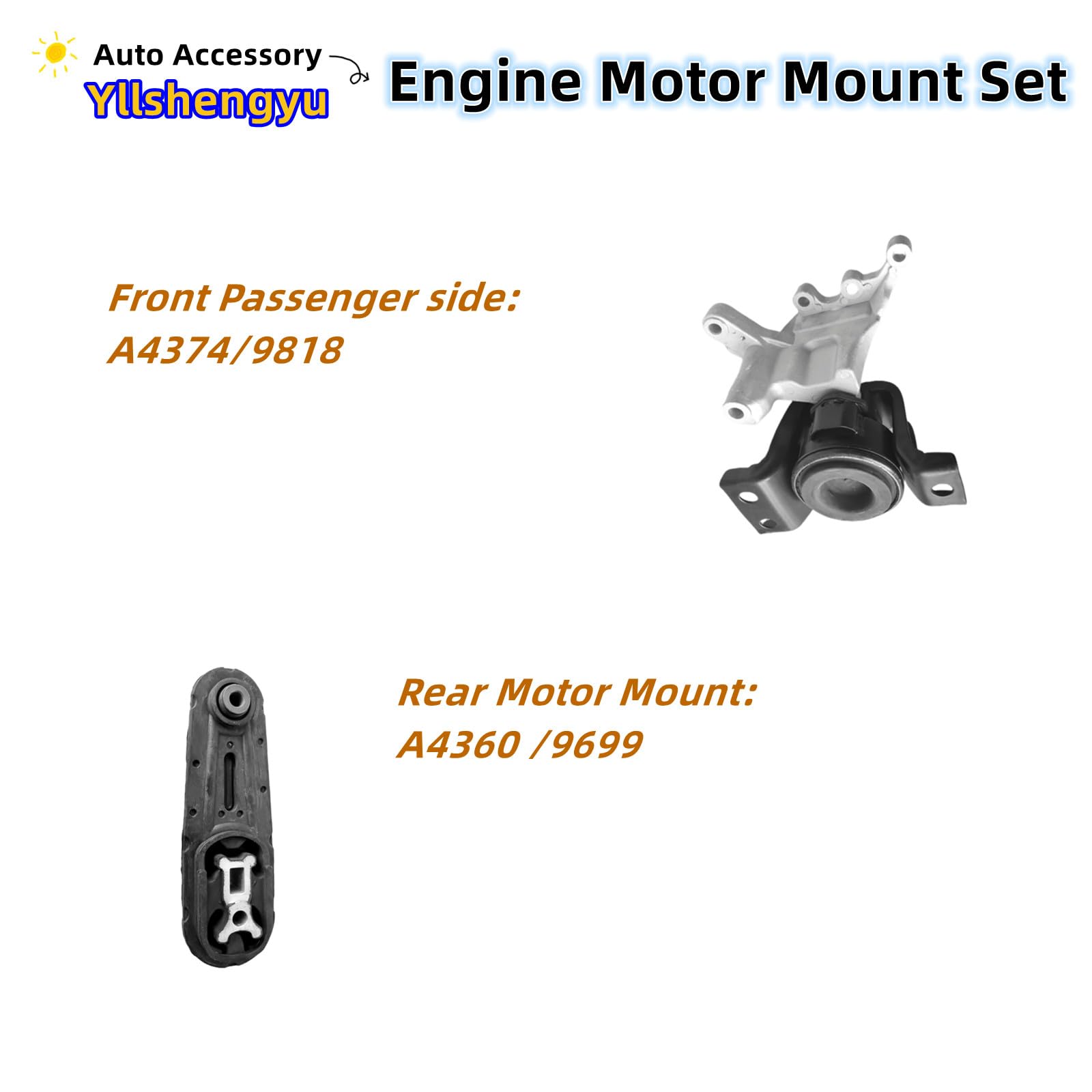 4Pcs Engine Motor Mount Set Fits for Nissan Sentra 2013 2014 2015 2016 2017 2018 2019 1.8L 9818 9699 9717 9712 A7382 A7376 A4360