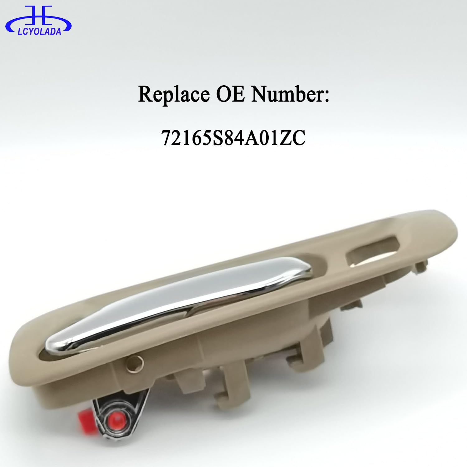 Front Left Driver Side Interior Inside Door Handle for 1998-2002 Honda Accord Sedan, Beige Housing with Chrome Lever, Replace# 7