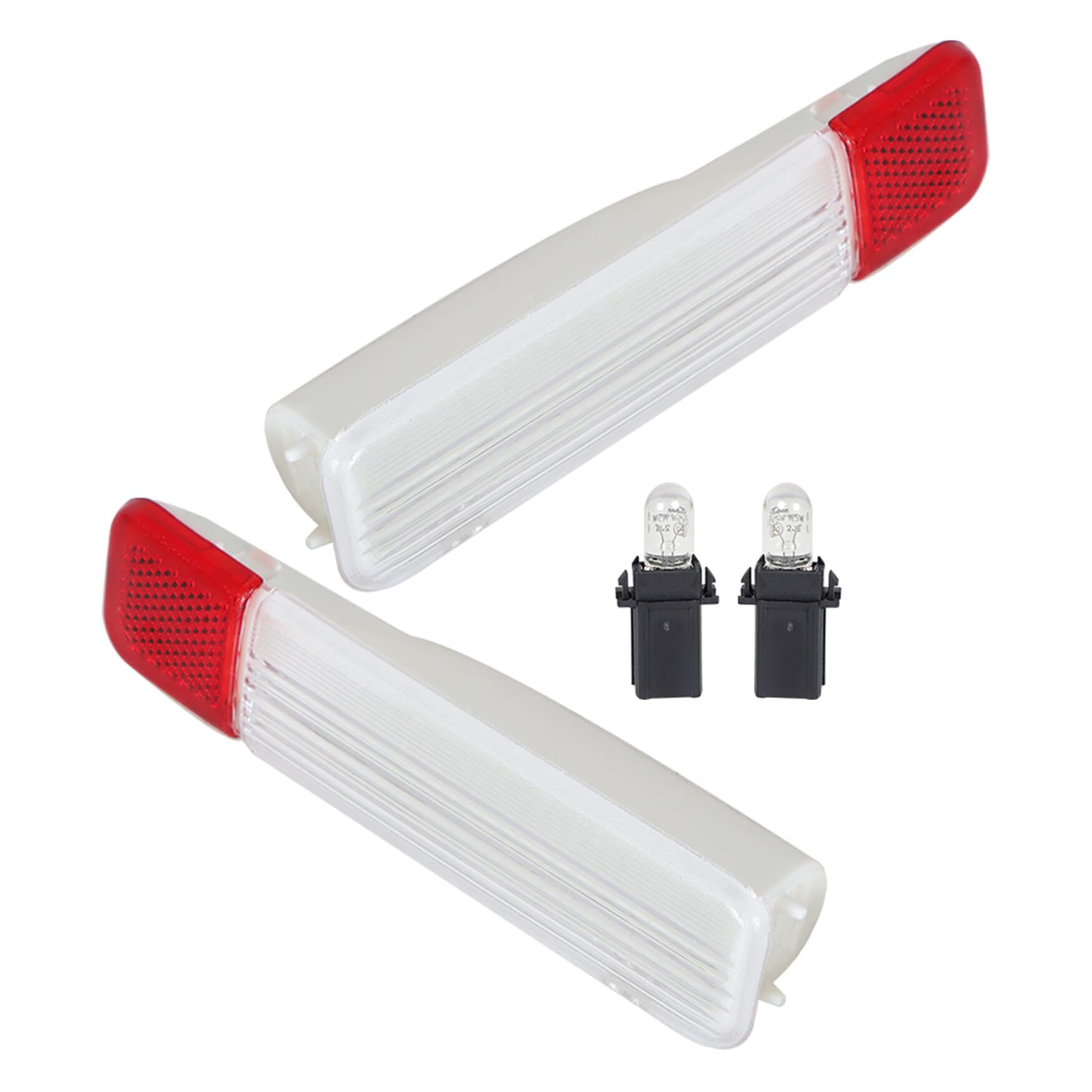 WFLNHB 2PCS 15021517 Door Reflector Light Panel Replacement for Chevy Silverado Tahoe Suburban Sierra Front 15021518 Left+Right