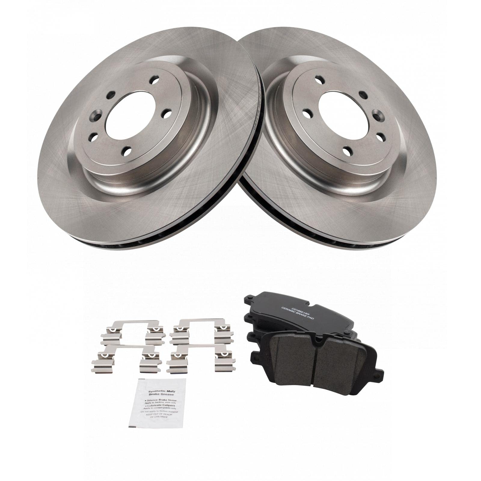Trq Rear Brake Pad & Rotor Kit Brake Pads Brake Rotor Ceramic Compatible With 2017-2020 Land Rover Discovery 2014-2021 Range Rov