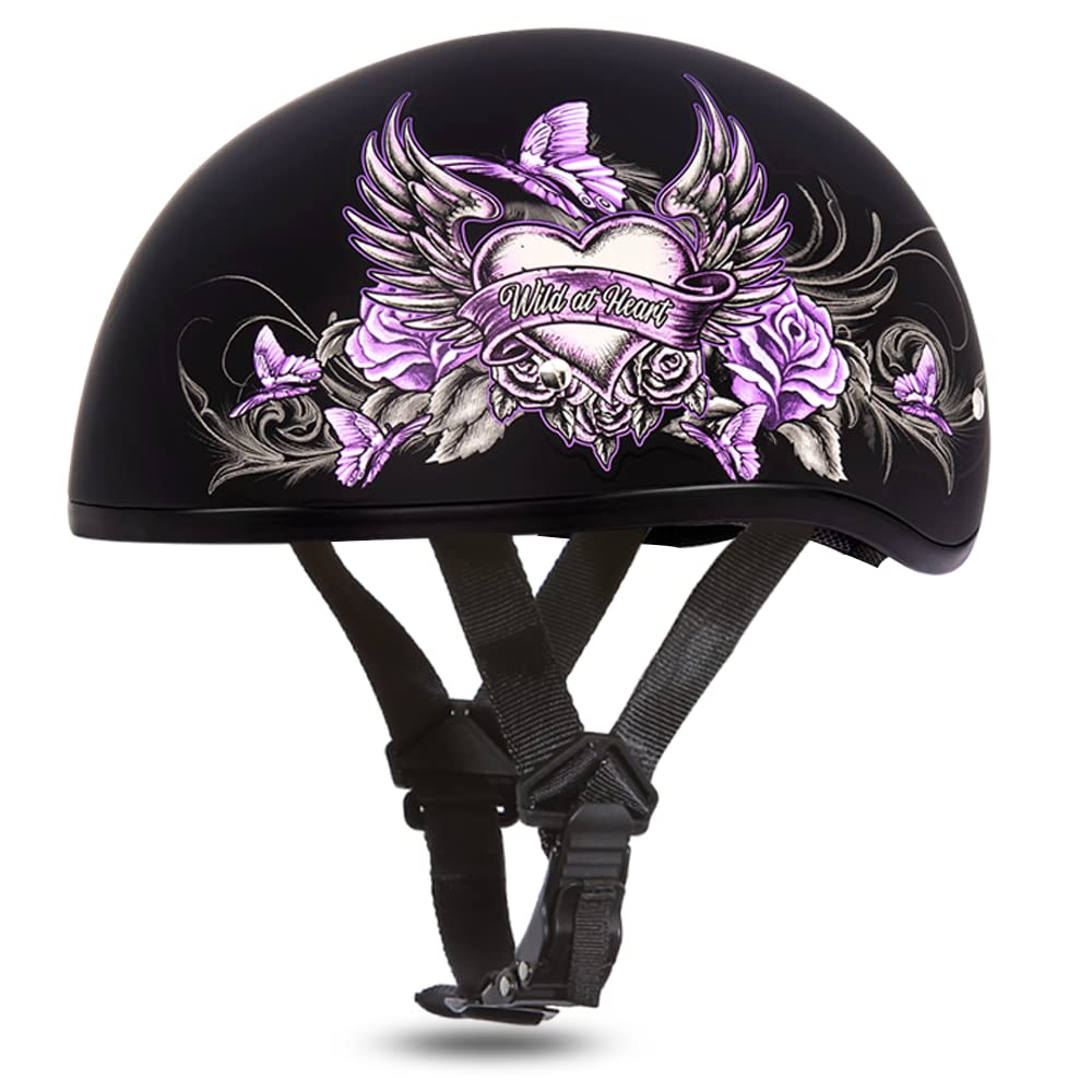 Daytona Helmets Half Skull Cap Motorcycle Helmet - Dot Approved [Wild At Heart] [M]
