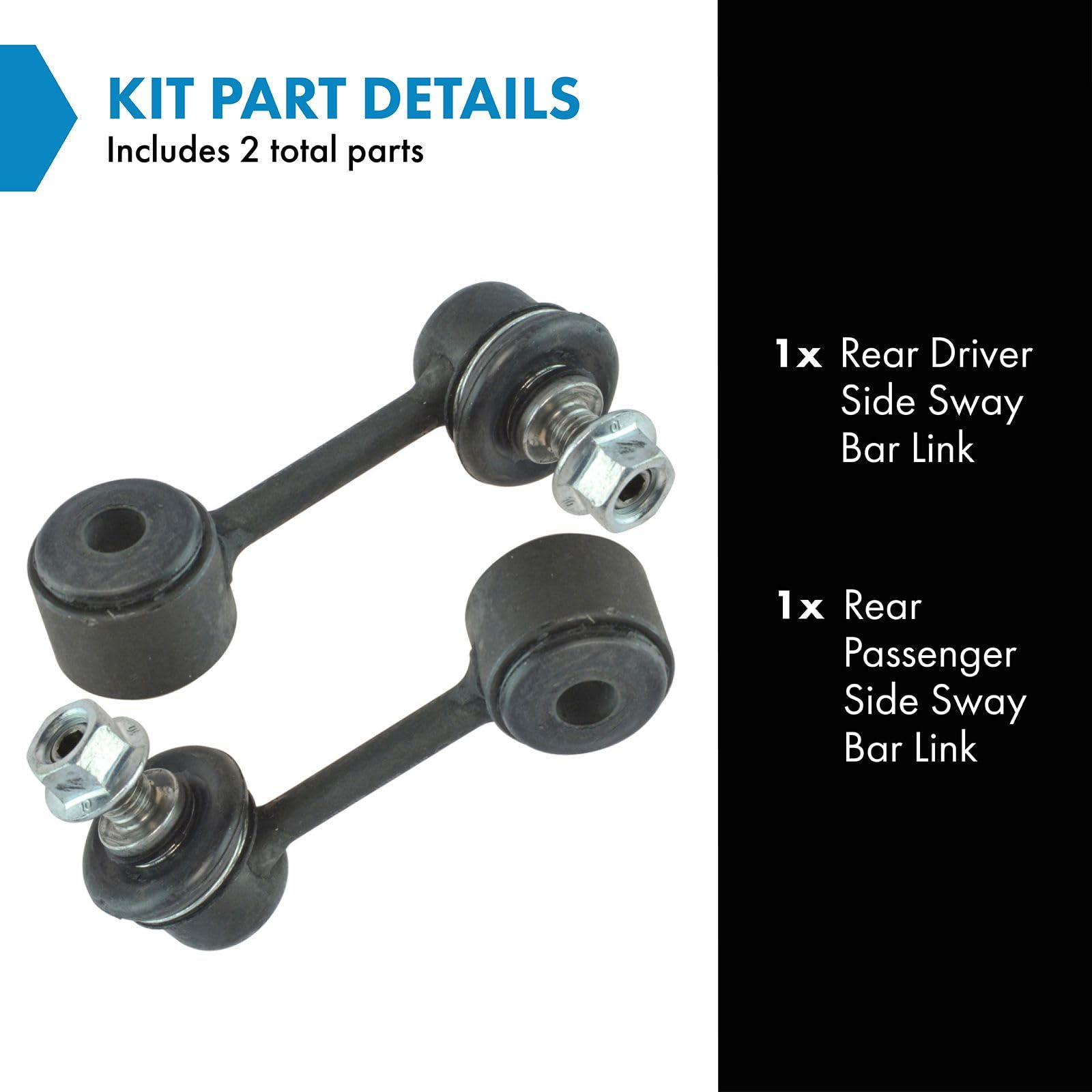 Trq Rear Sway Bar Stabilizer Link Set Compatible With 2006-2012 Ford Fusion 2007-2012 Lincoln Mkz 2006 Zephyr 2006-2011 Mercury