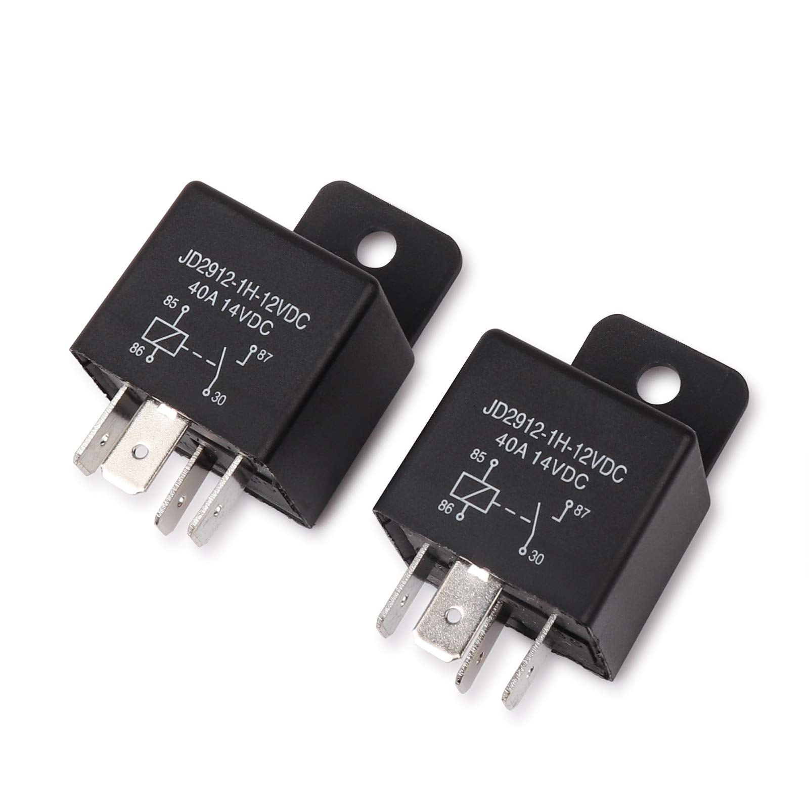 Ehdis Car Relay 4 Pin 12V 40Amp Spst Model No.: Jd2912-1H-12Vdc 40A 14Vdc, Auto Switches & Starters,Pack Of 2