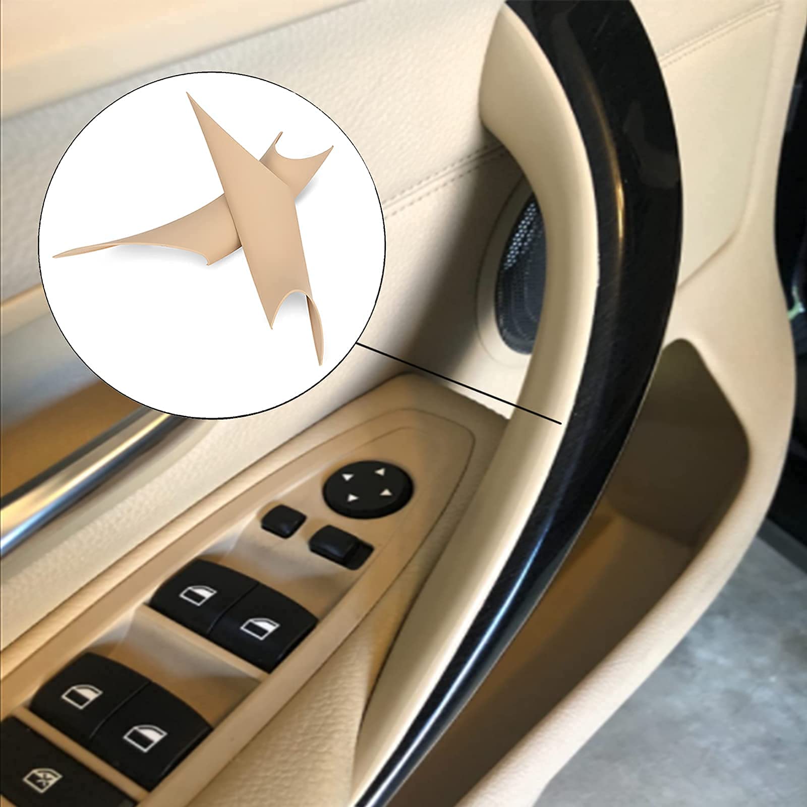 Weileite Interior Inner Inside Sticky Door Pull Handle Cover Fit For Bmw 320,328,330,335,M3 3 Series F30/F31/F34/F80 2012-2018 &