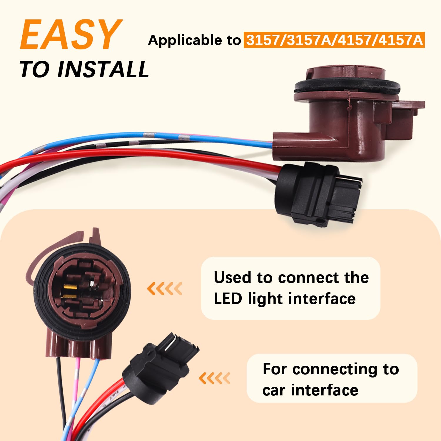 Mankk 2Pcs 3157 3057 4157 Led Resistor Kit, 50W 6 Ohm Turn Signal Bulb Relay Harness Resistor Adapter Fix Flashing Error Code Warning Canceller For Upgrading Turn Signal Bulb Relay Harness 3157