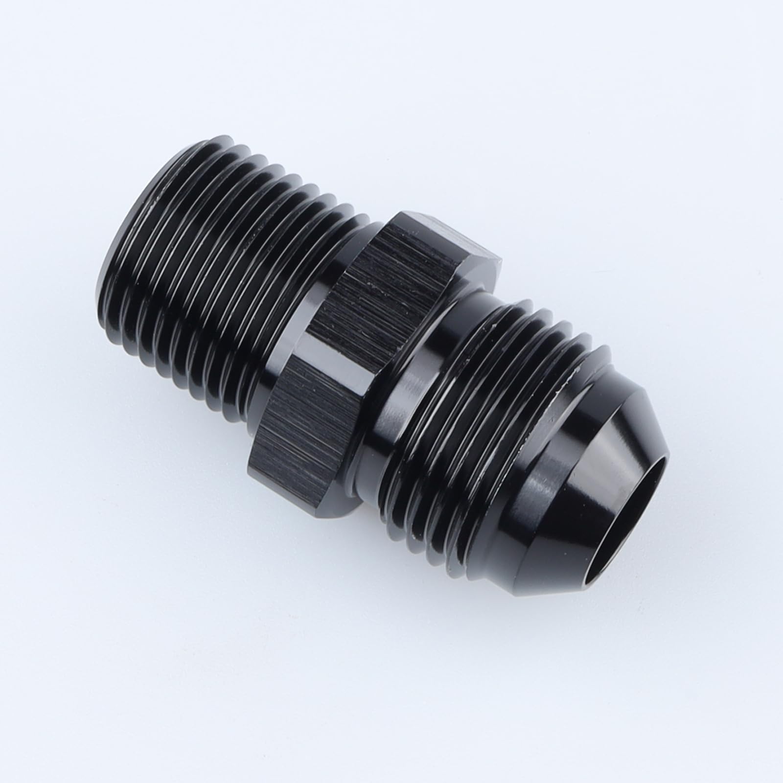 Ac Performance Male 3/8'' Npt To -8 An Flare Adapter Straight Aluminum Black
