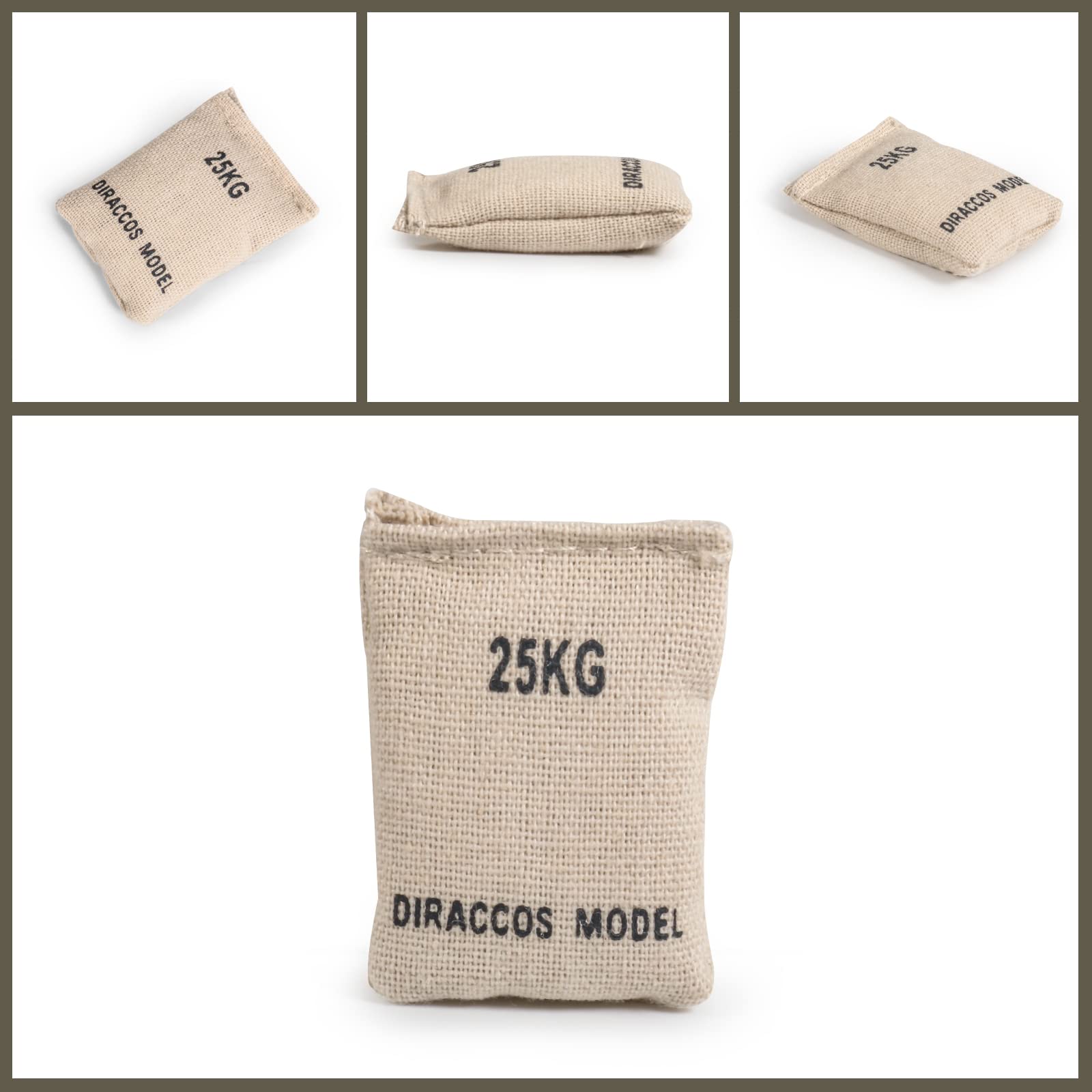 Diraccos Model Set Of 24Pcs Handmade 1/16 Scale Sand Bags 1:16 Sandbag Set, Accessory For Rc Tank Model Soldier Action Figure Ma