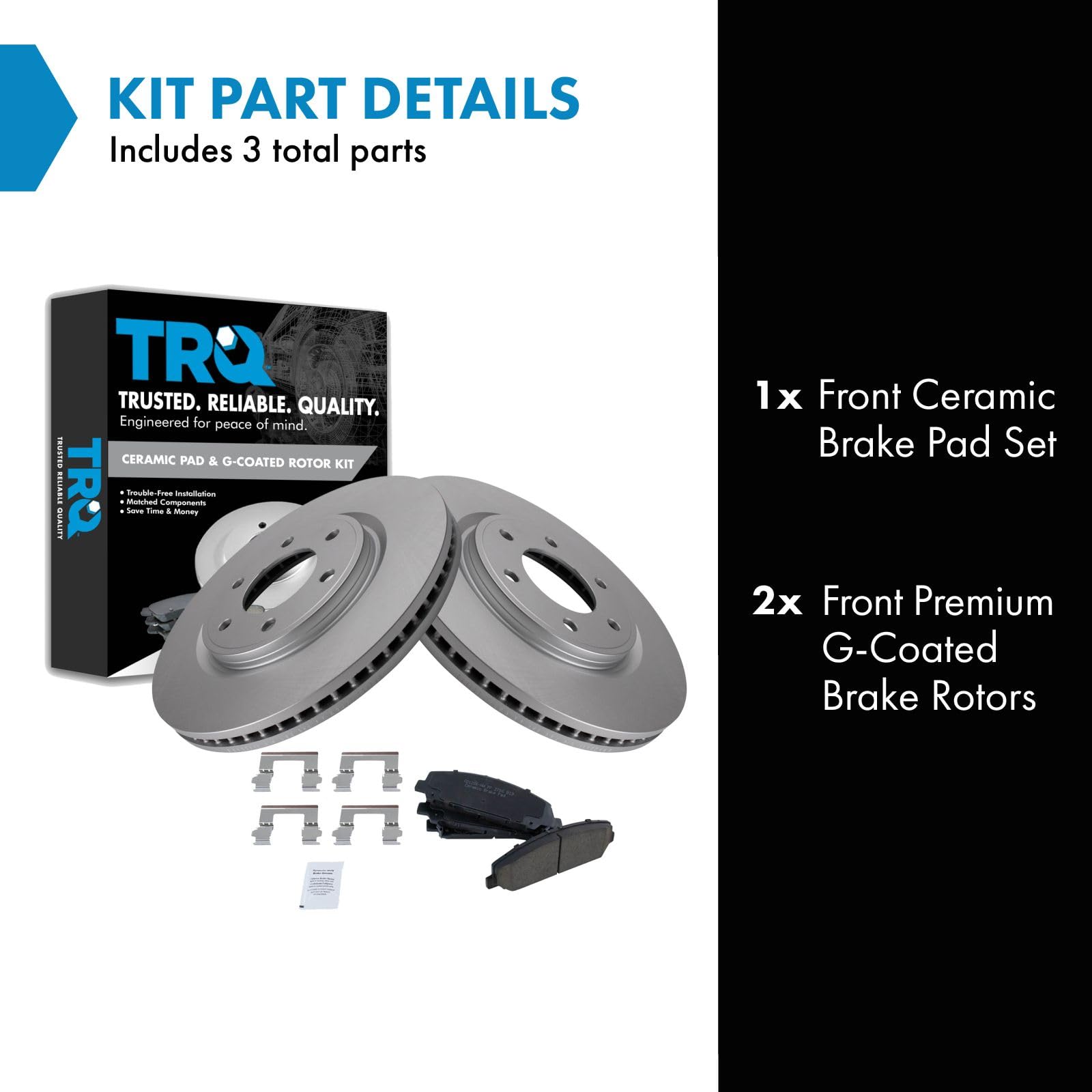 Trq Brake Pad & Rotor Kit Premium G-Coated Ceramic Front Compatible With 2008-2010 Infiniti Qx56 2008-2011 Nissan Armada Titan