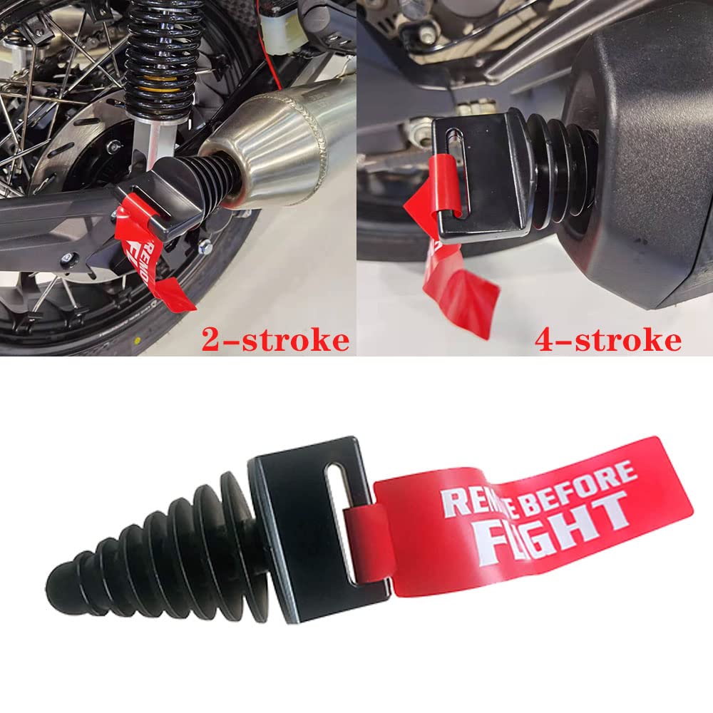 NACHEE Dirt Bike Accessories Muffler Exhaust Tail Pipe Plug, Wash Plug with Streamer for 2 and 4 Stroke Motorcycle Dirt Bike ATV