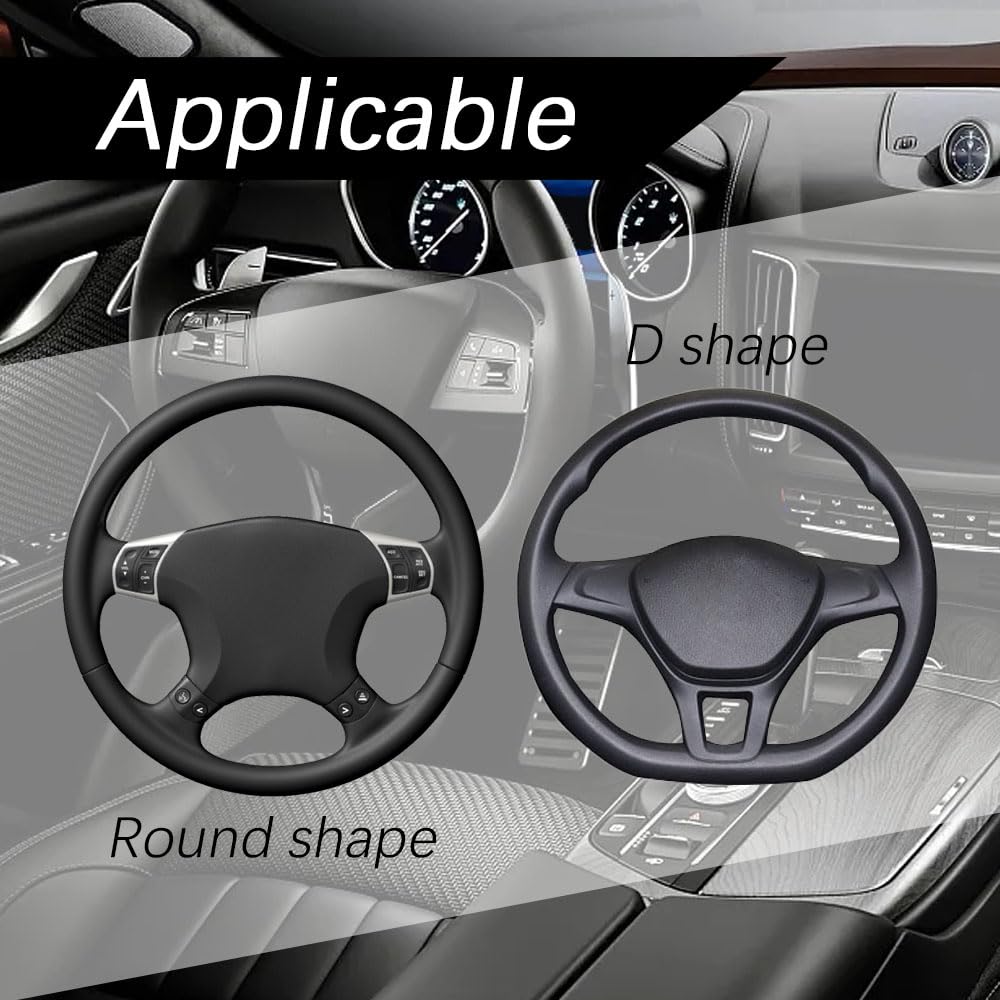 Car Steering Wheel Cover, 15 Inch PU Leather Car Steering Wheel Cover, Universal Anti-Slip Car Steering Wheel Protector, Steerin