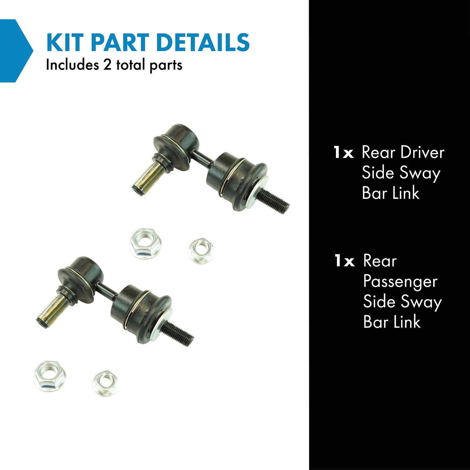 Trq Rear Sway Bar Stabilizer Link Set Compatible With 2007-2013 Mazda 3