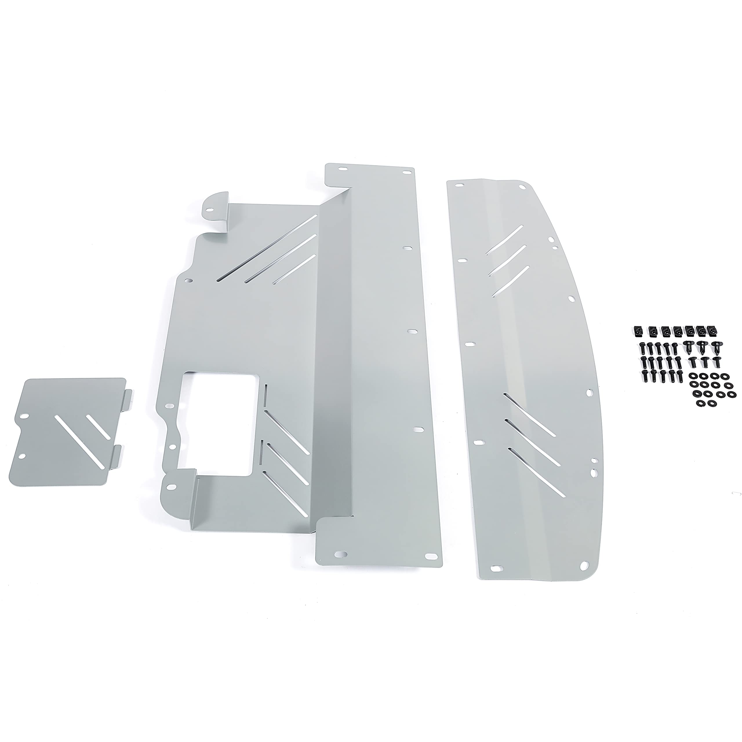 Kojem Engine Splash Shield Guard Compatible With 2007-2019 Infiniti G35 G37 Q40 Q60 (Rwd Only) & Nissan 370Z Silvery Aluminum Under Tray Cover Skid Plate