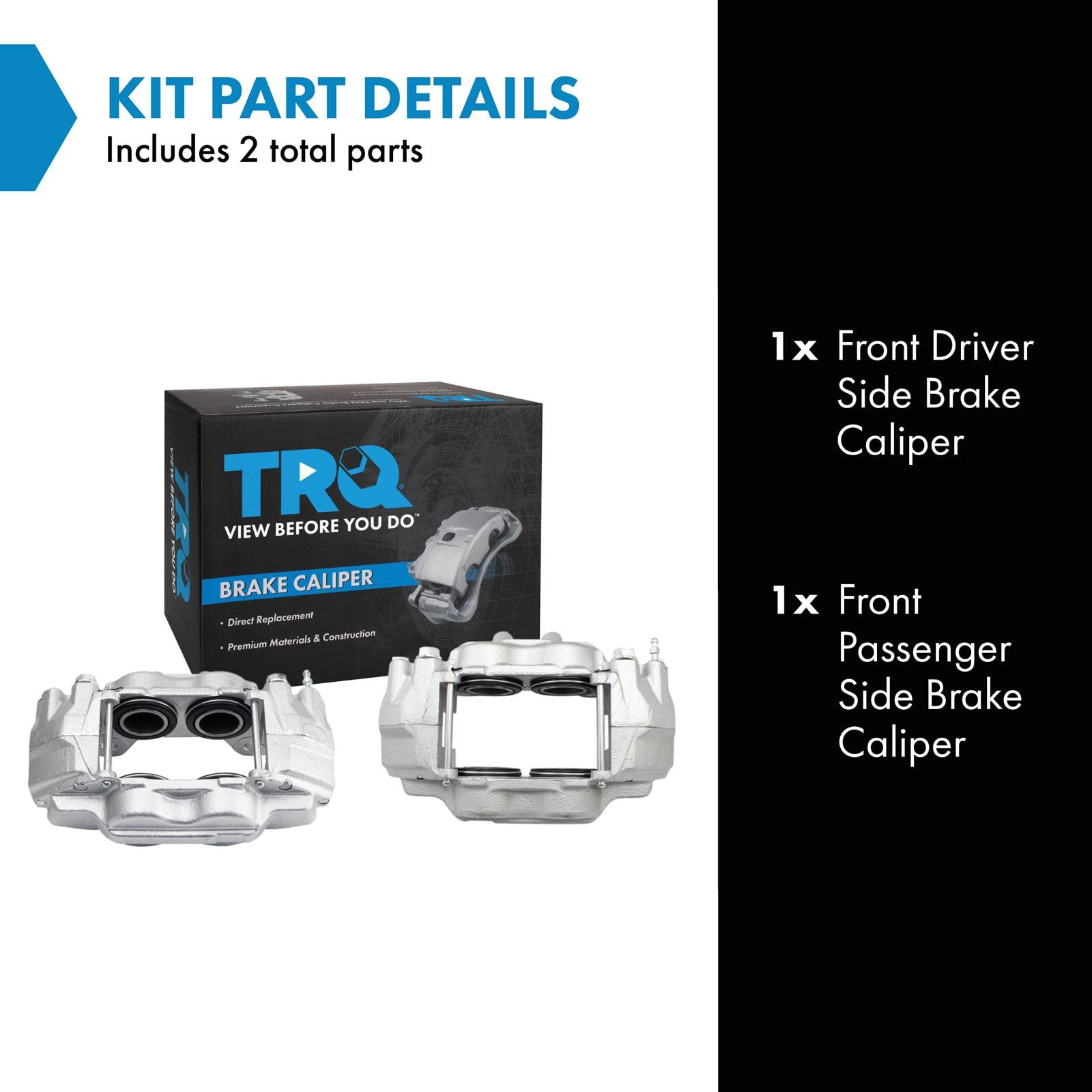Trq Front Brake Caliper Set Compatible With 2003-2005 Toyota 4Runner 2007-2014 Fj Cruiser 2003-2007 Sequoia 2000-2006 Tundra
