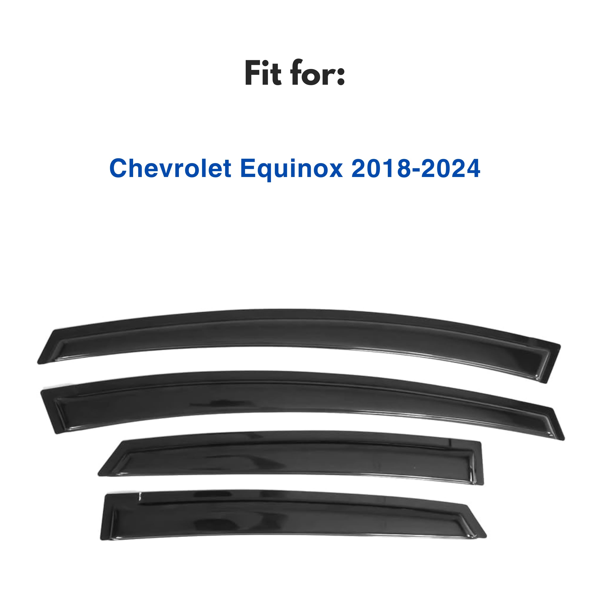 Ig Window Visor For Chevy Chevrolet Equinox 2018-2024, Rain Guard Tape-On Extra Durable Sun Wind Side Vent Window Deflector, 201