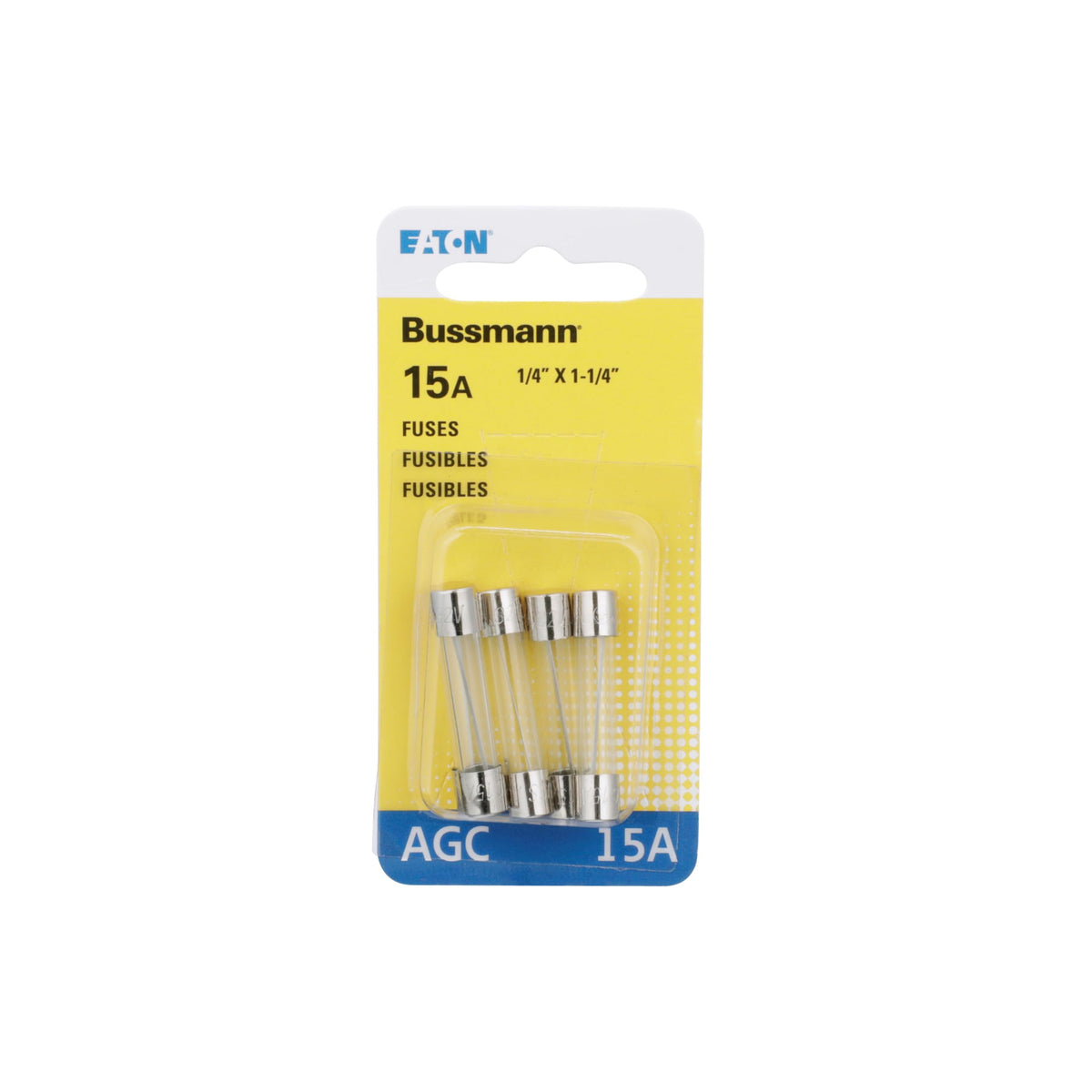 Bussmann - BP/AGC-15-RP BP/AGC-15 15 Amp Fast Acting Glass Tube Fuse
