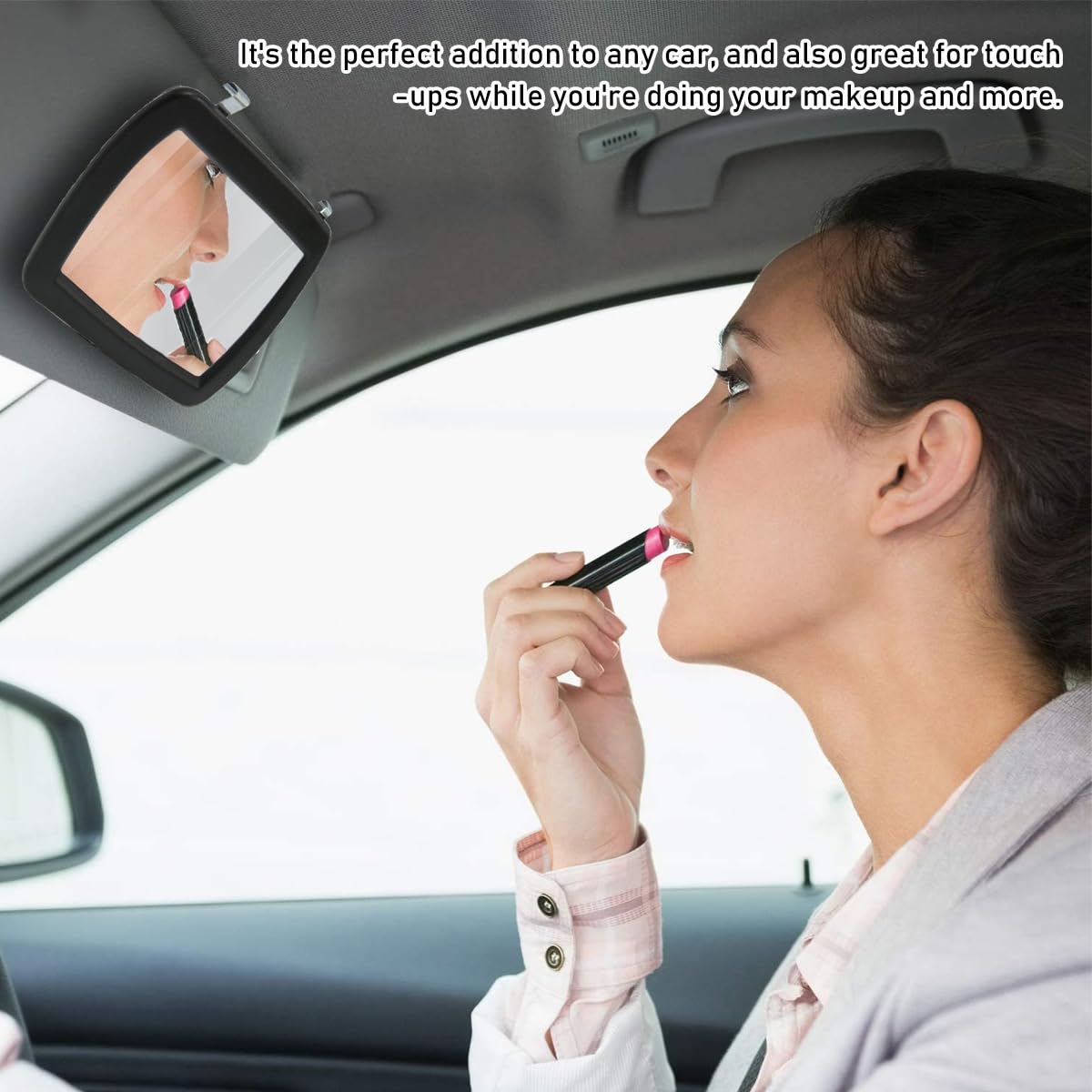 povtii Car Sun Visor Vanity Mirror, Clip-on Automotive Makeup Sun-Shading Mirror, Universal Vehicle Sun Visor Cosmetic Vanity Mi