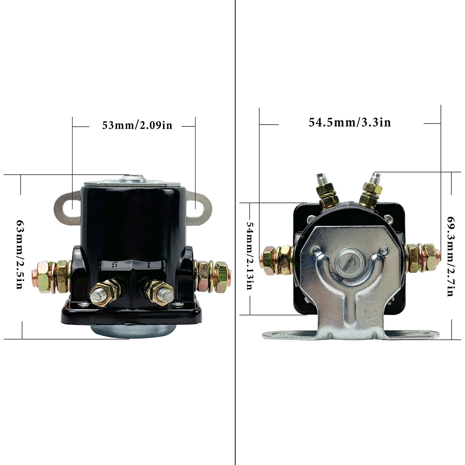 Hot Rod Starter Solenoid Relay 12V Replacement For 1956-Up Fo-Rd B6Az-11450-A B-6A-11450A C6Af C7Af C9Af C3912 Sw-3 Sw3 D2Af1145