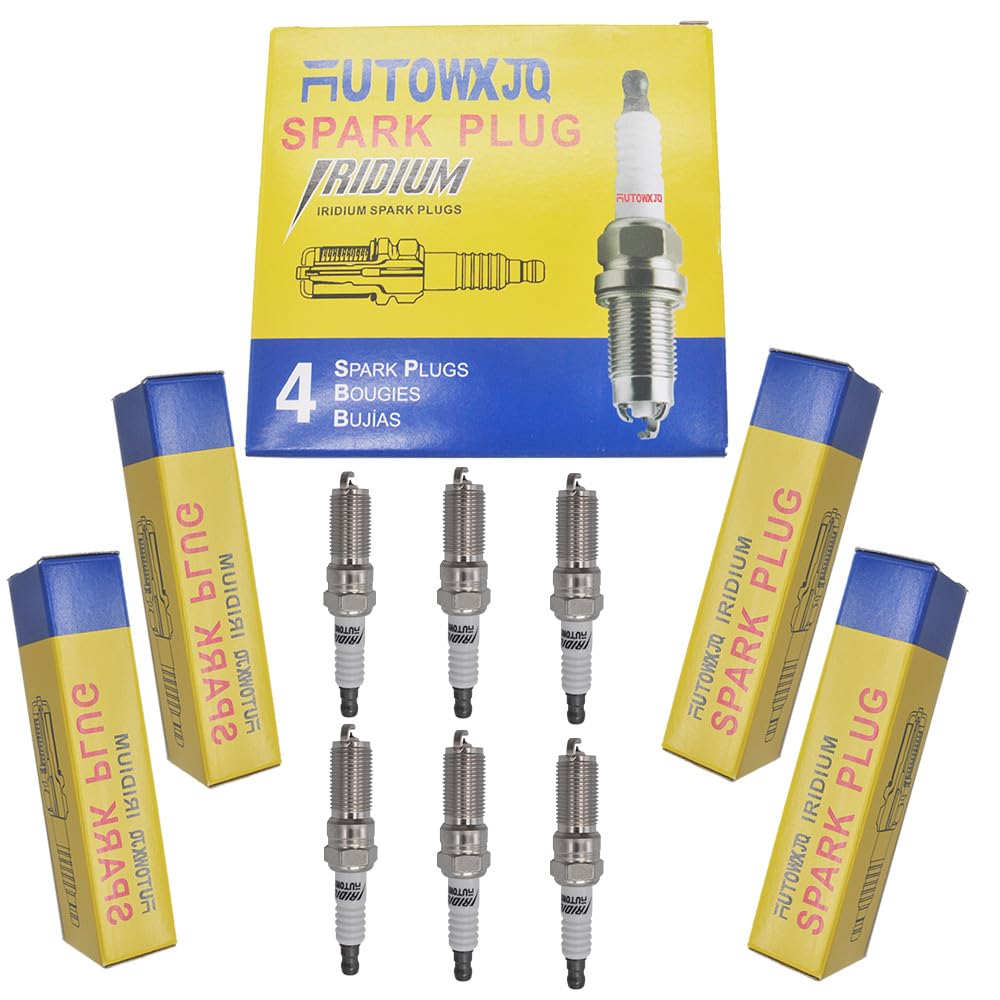 Autowxjq Iridium Spark Plug 6Pcs Replace 41-109 12622561 Ltr6Ix-11 6509 Compatible With Dodge Grand Caravan Ram 1500 Lacrosse Enclave Acadia Mazda Cx-9 Cts Lincoln Ford F150 Taurus Explorer Flex Edge