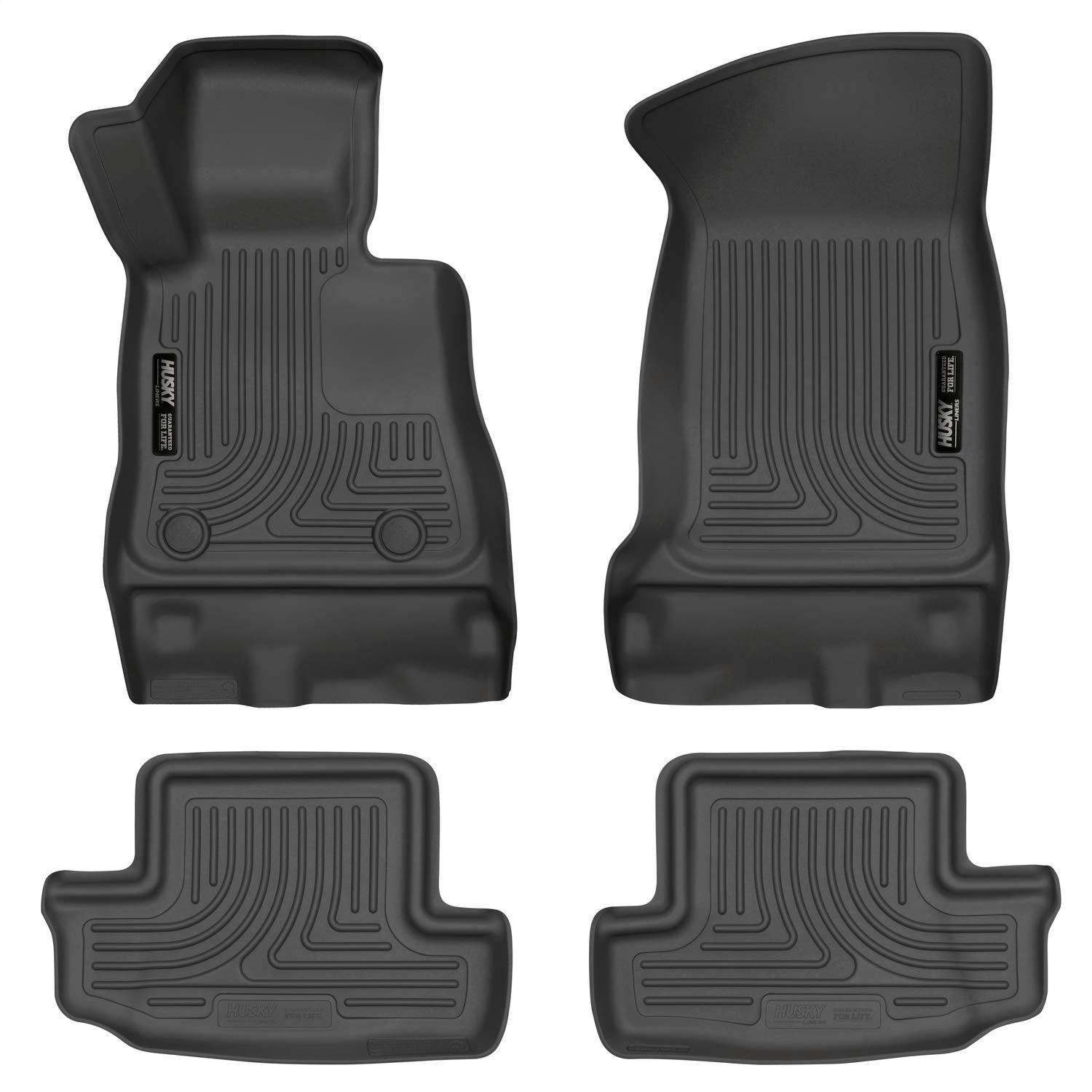 Husky Liners Weatherbeater Floor Mats | Fits 2016-2024 Chevrolet Camaro Convertible/Coupe | Front & 2Nd Row, 4-Pc Black - 99121