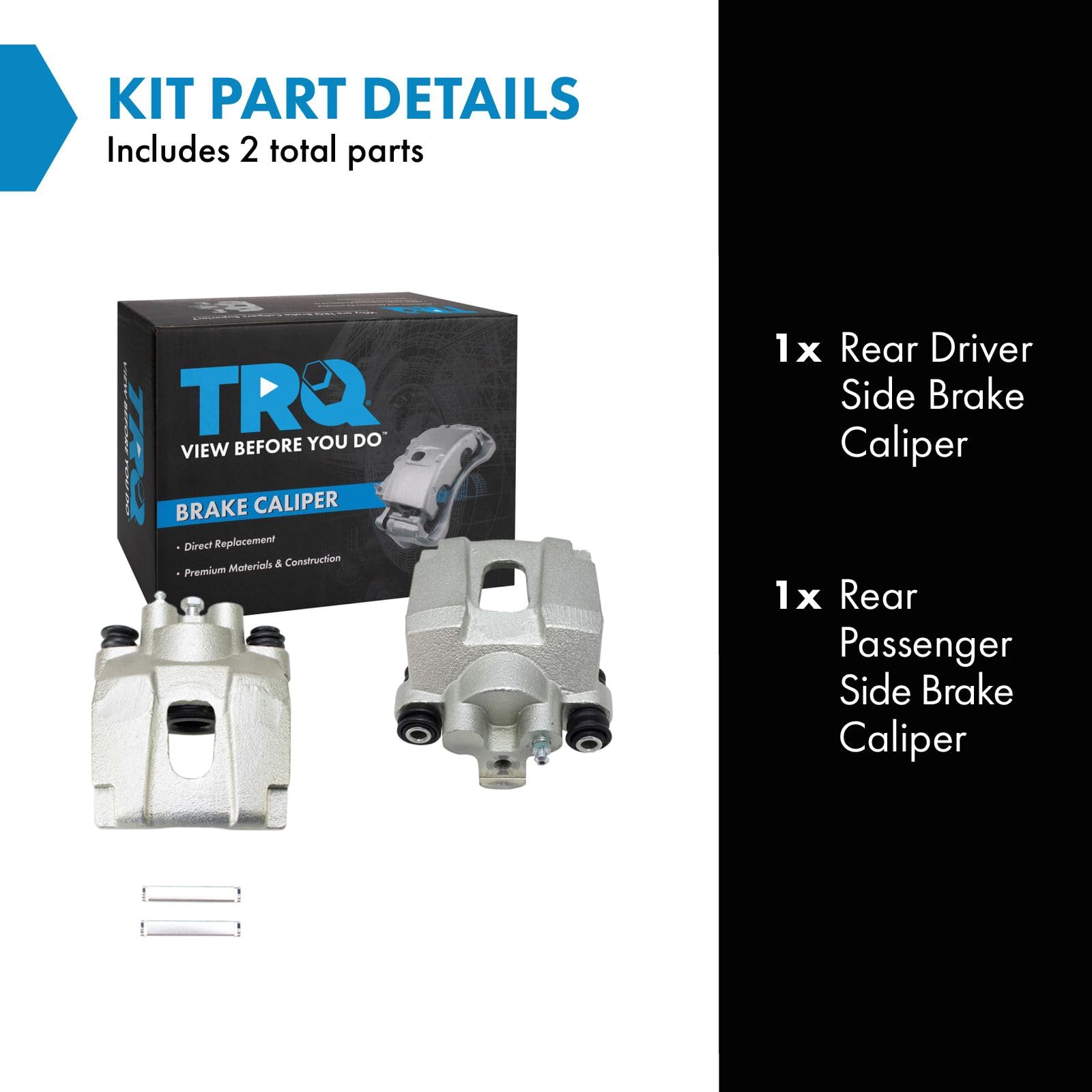 Trq Rear Brake Caliper Set Compatible With 2001-2010 Ford Explorer 2003-2010 Explorer Sport Trac 2003-2007 Jeep Liberty 2003-200